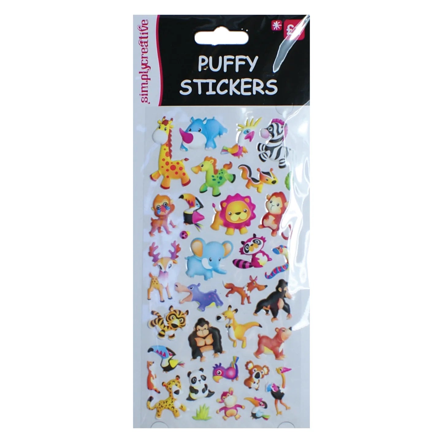 Simply Creative Puffy Stickers - African Animals (B)