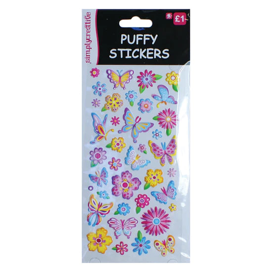 Simply Creative Puffy Stickers - Butterflies & Flowers