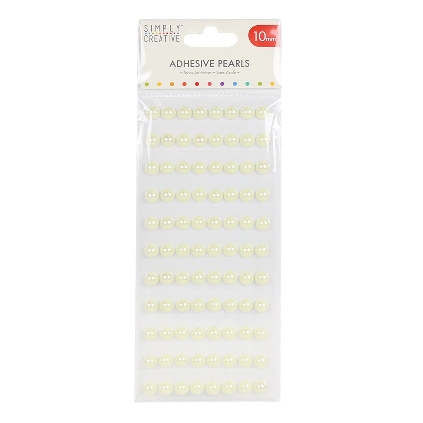 Simply Creative 10mm Adhesive Pearls - 88pk