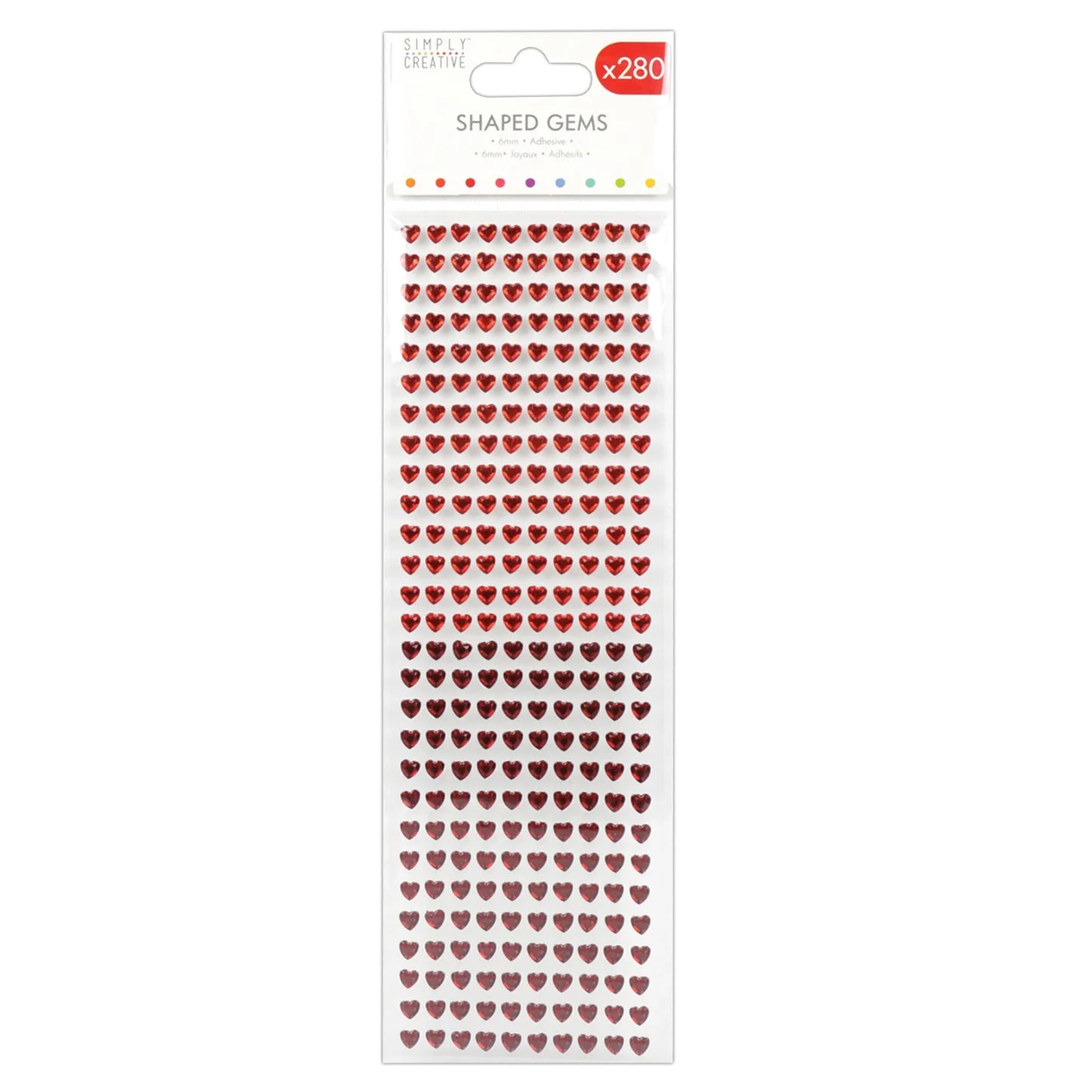 Simply Creative Heart Shaped Adhesive Gems - 6mm | Buy Online from The Home Crafters