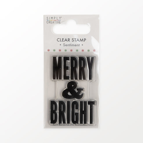 Simply Creative Clear Christmas Stamp - Merry & Bright