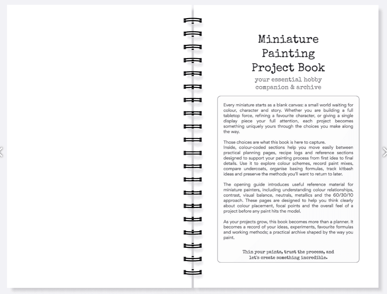 Miniature Painting PROJECT BOOK - Desktop Edition: A Colour Scheme Planner, Paint Recipe Log & Hobby Archive for Miniature Painters | Buy Online from The Home Crafters
