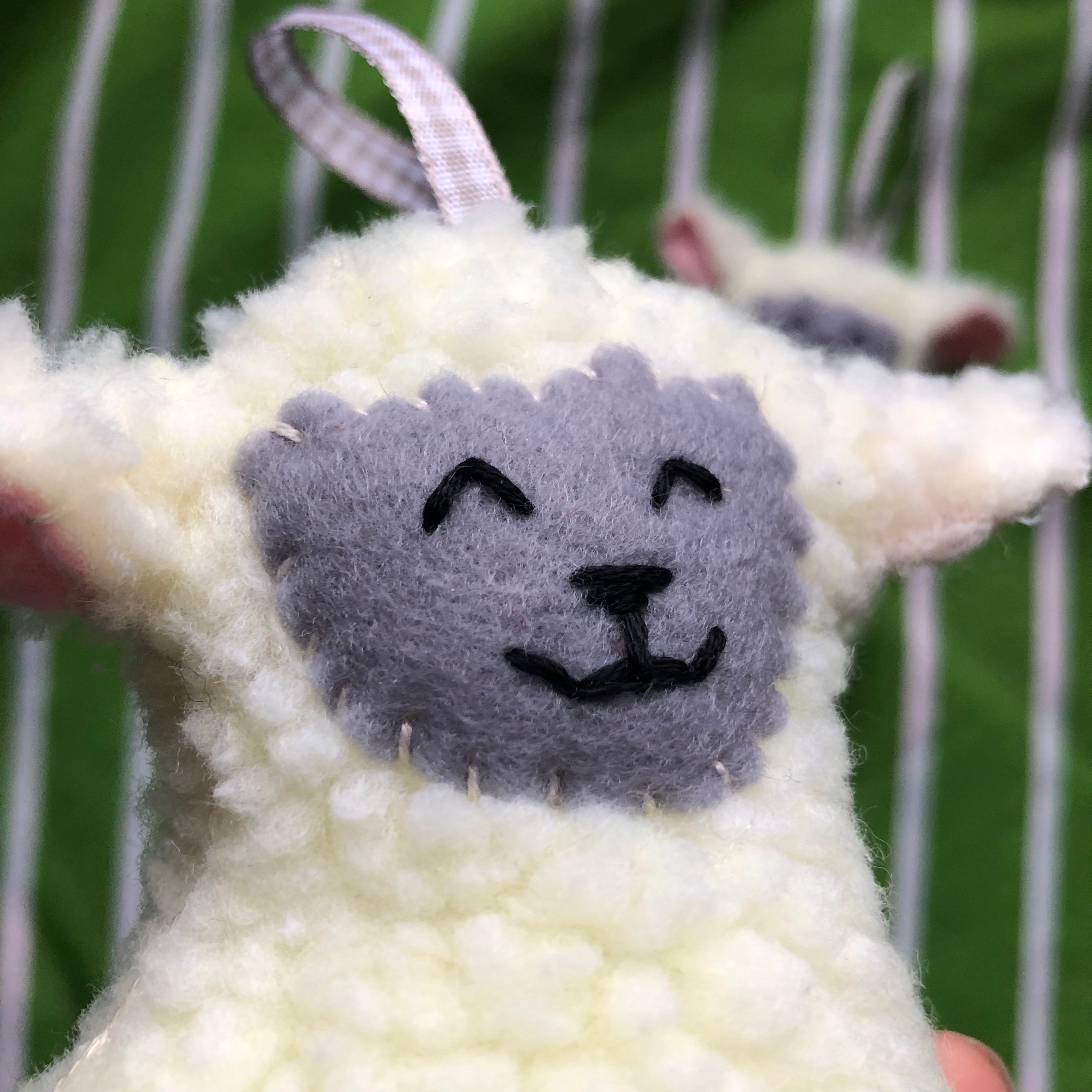 Handmade Sherpa Fleece Sheep Easter Decoration