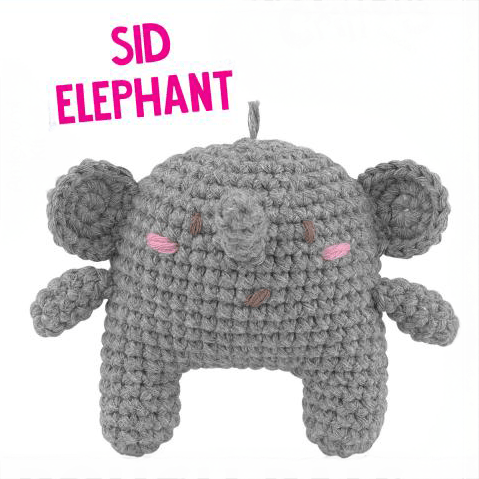 Knitty Critters Pouch Pals Crochet Kit - Sid Elephant | Buy Online from The Home Crafters
