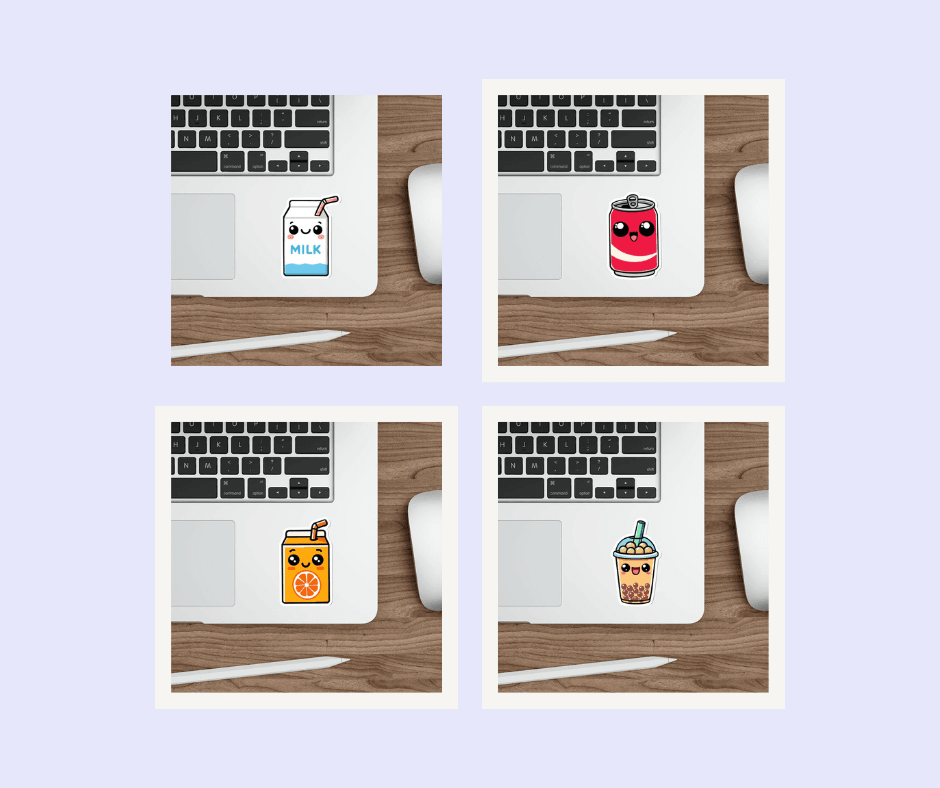 Cute Beverage Sticker Bundle – Bubble Tea, Juice & Soda | Buy Online from The Home Crafters