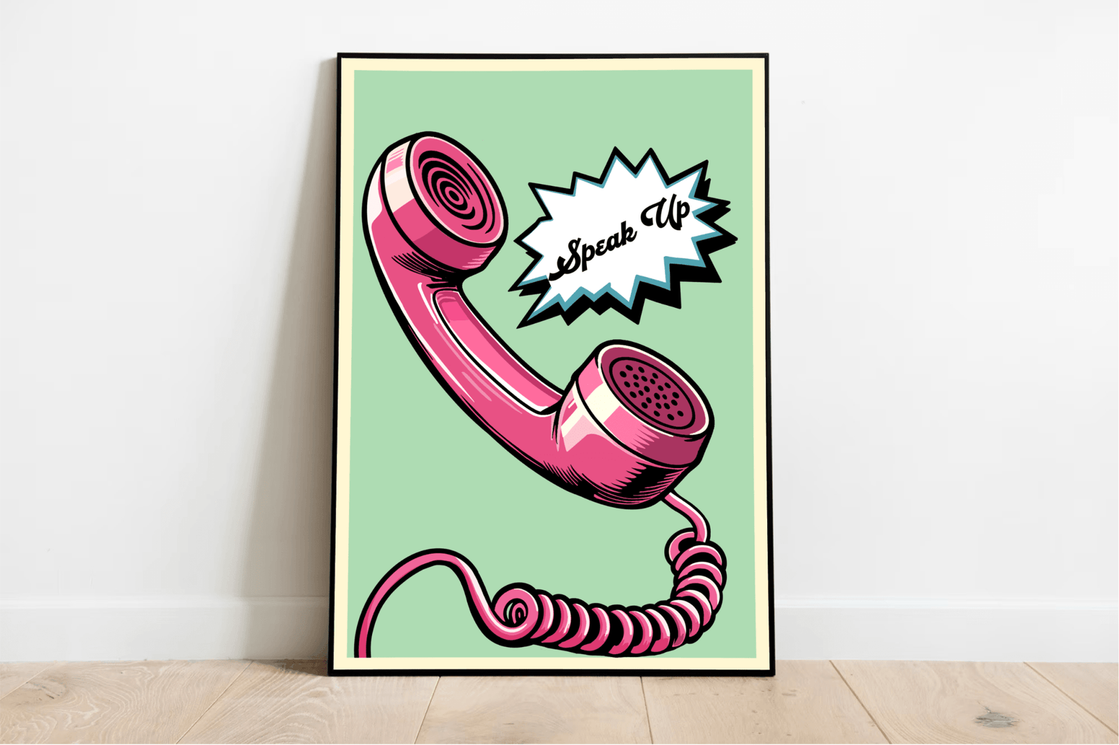 Speak Up – Retro Phone Feminist Art Print for Bold Voice | Buy Online from The Home Crafters