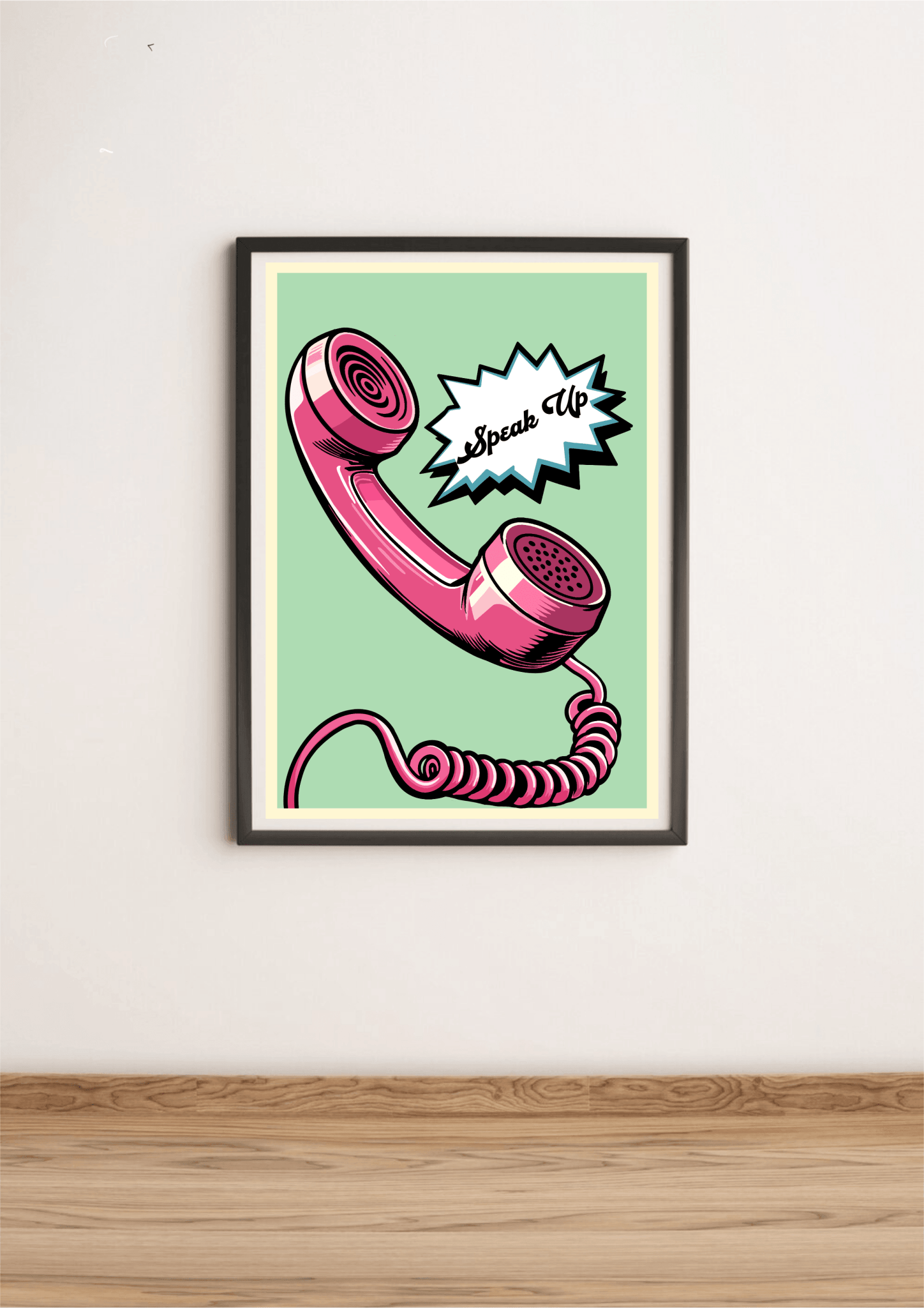 Speak Up – Retro Phone Feminist Art Print for Bold Voice | Buy Online from The Home Crafters