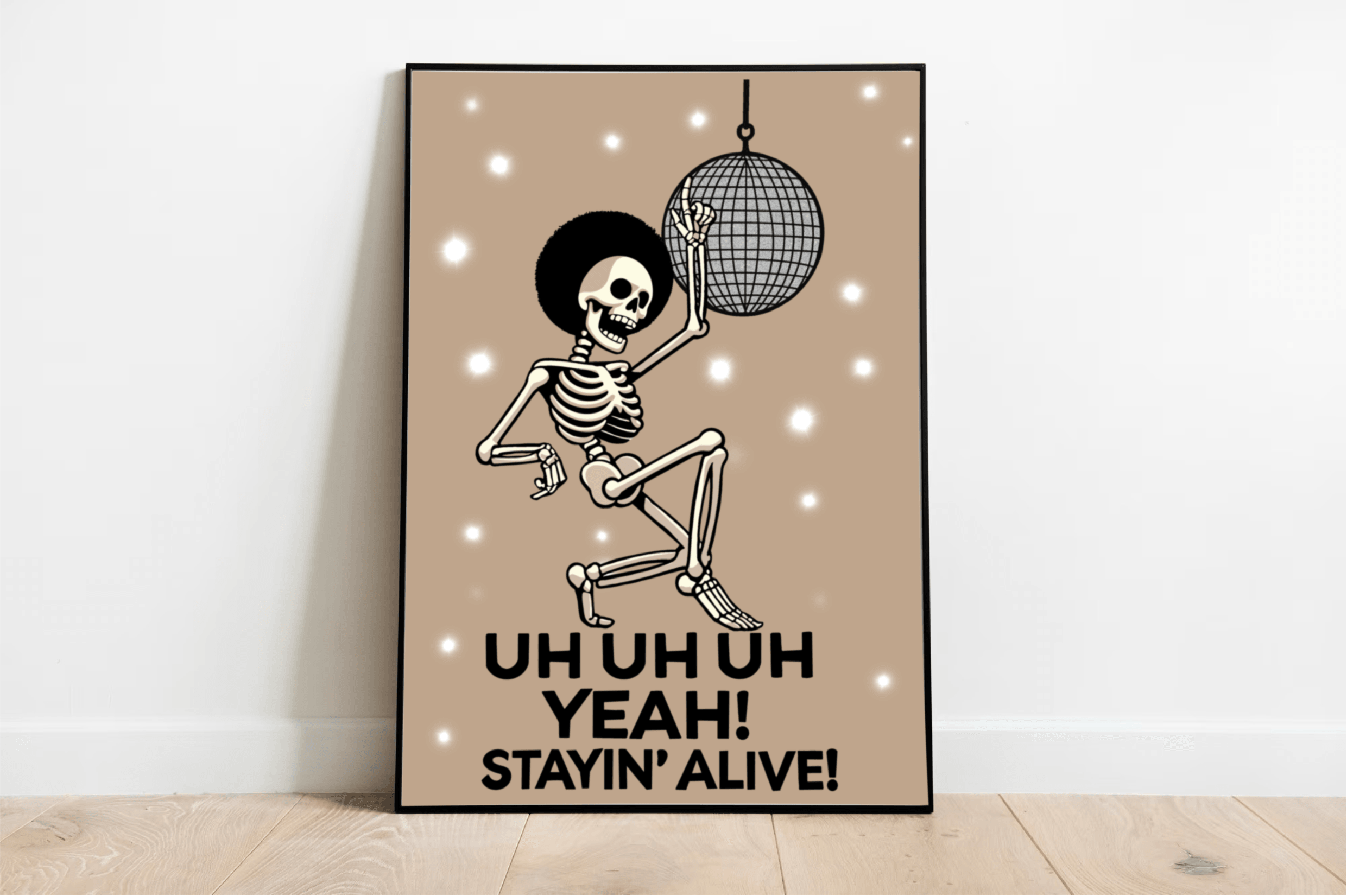 Staying Alive Skeleton Disco Art Print – Funky & Fun | Buy Online from The Home Crafters