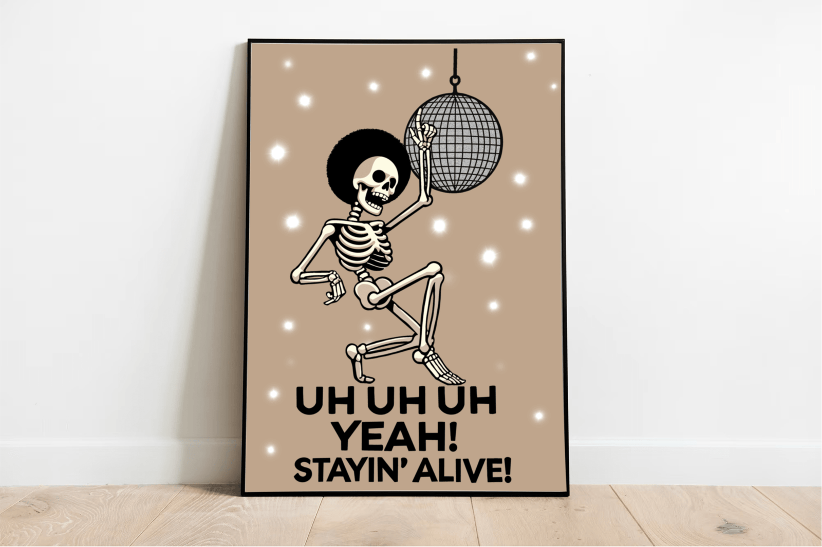 Staying Alive Skeleton Disco Art Print – Funky & Fun | Buy Online from The Home Crafters