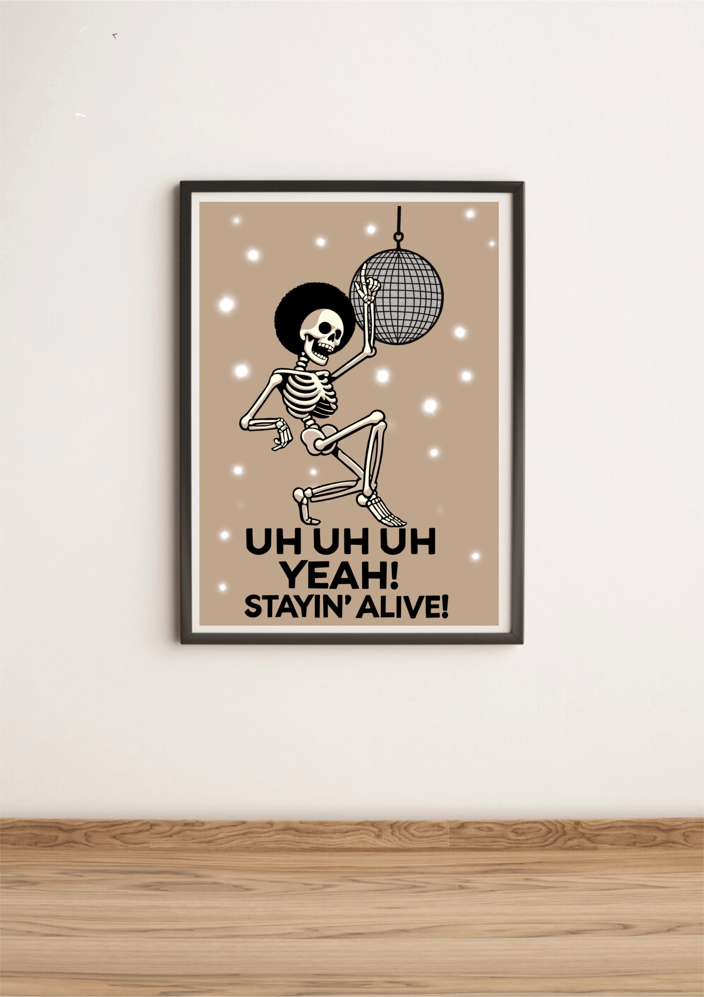 Staying Alive Skeleton Disco Art Print – Funky & Fun | Buy Online from The Home Crafters