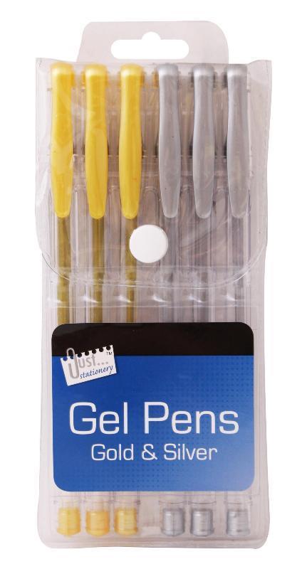 Silver & Gold Gel Pens - 6pc