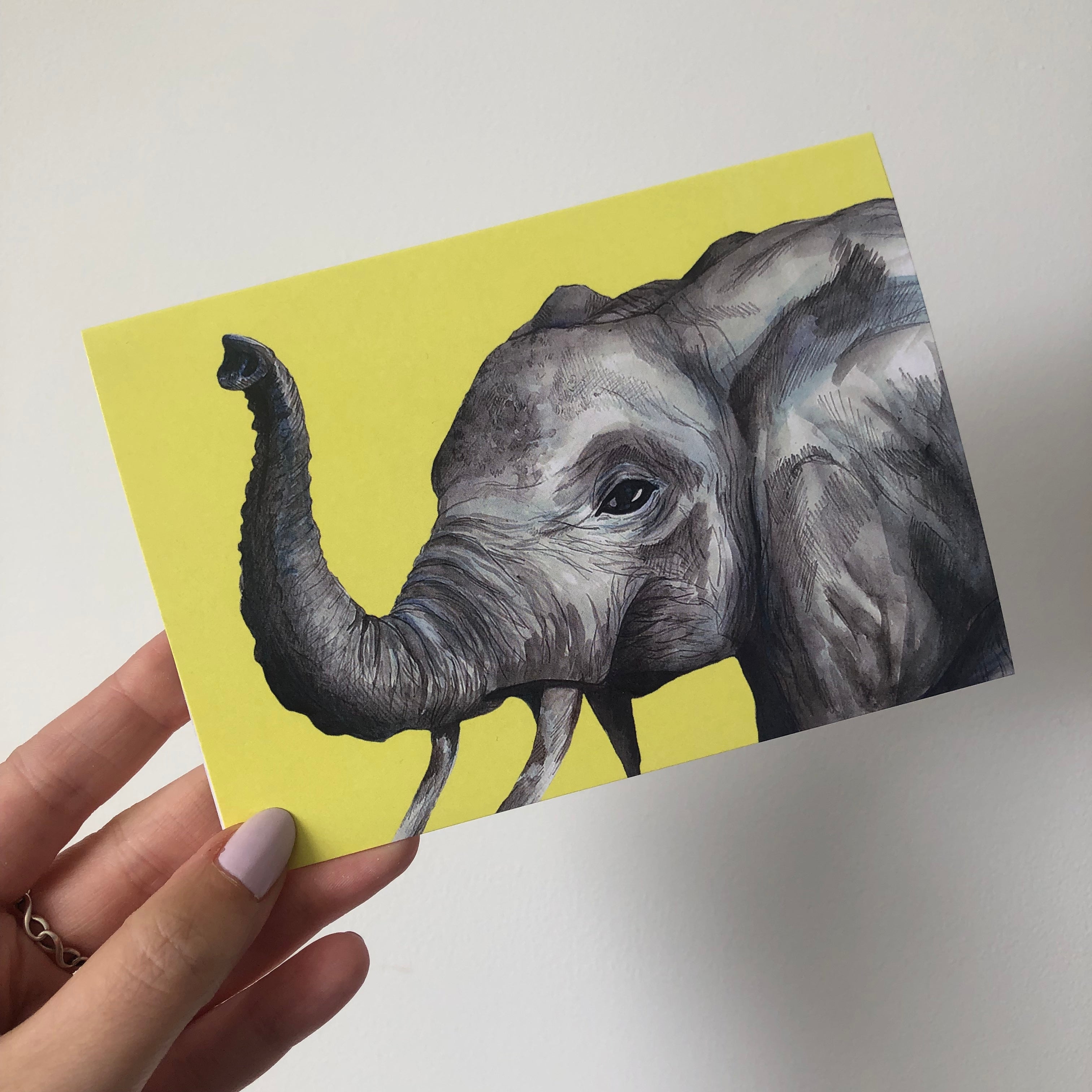 Handmade Wildlife Greetings Card - Elephant