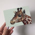 Handmade Wildlife Greetings Card - Giraffe