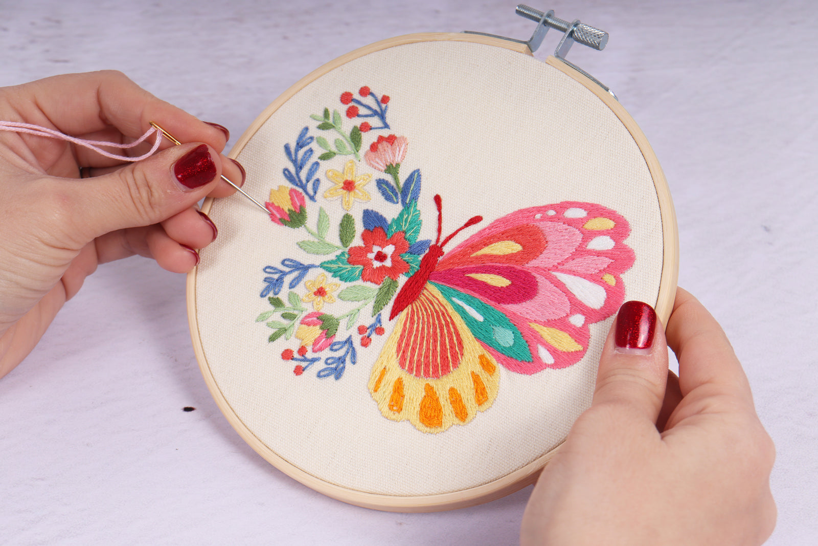 Trimits Embroidery Kit with Hoop: Butterfly