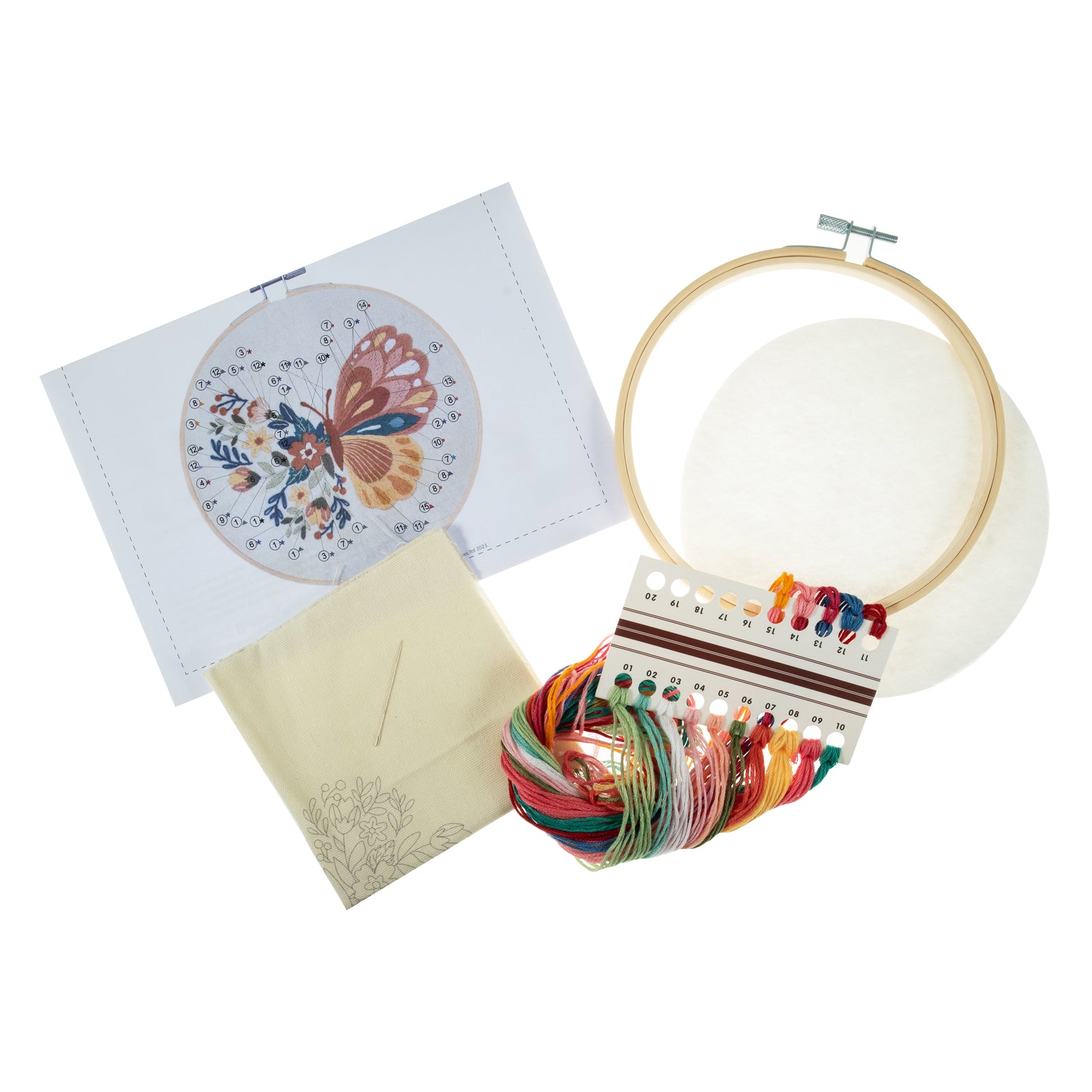 Trimits Embroidery Kit with Hoop: Butterfly