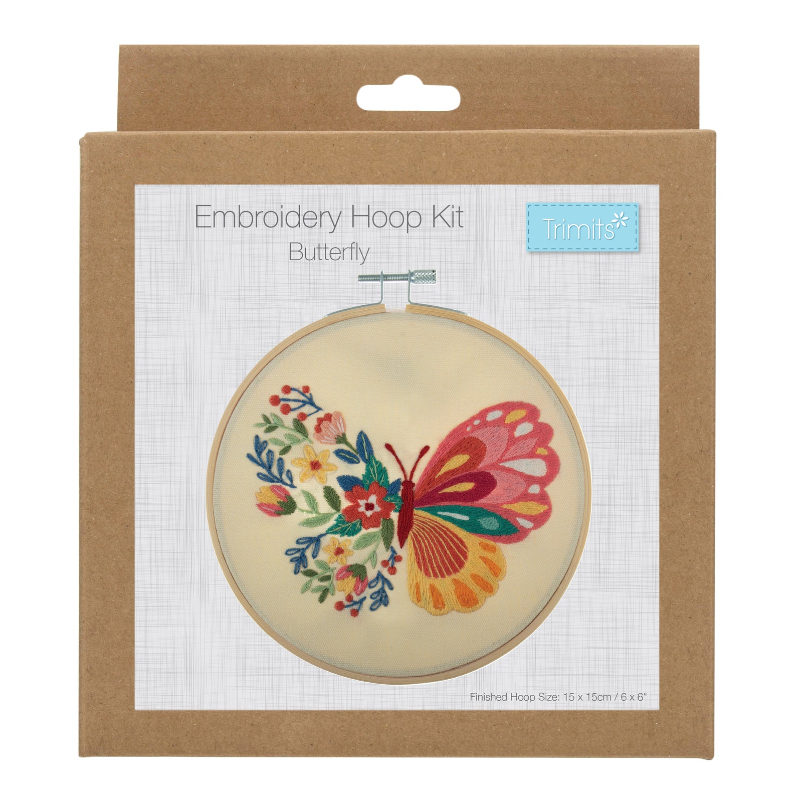 Trimits Embroidery Kit with Hoop: Butterfly