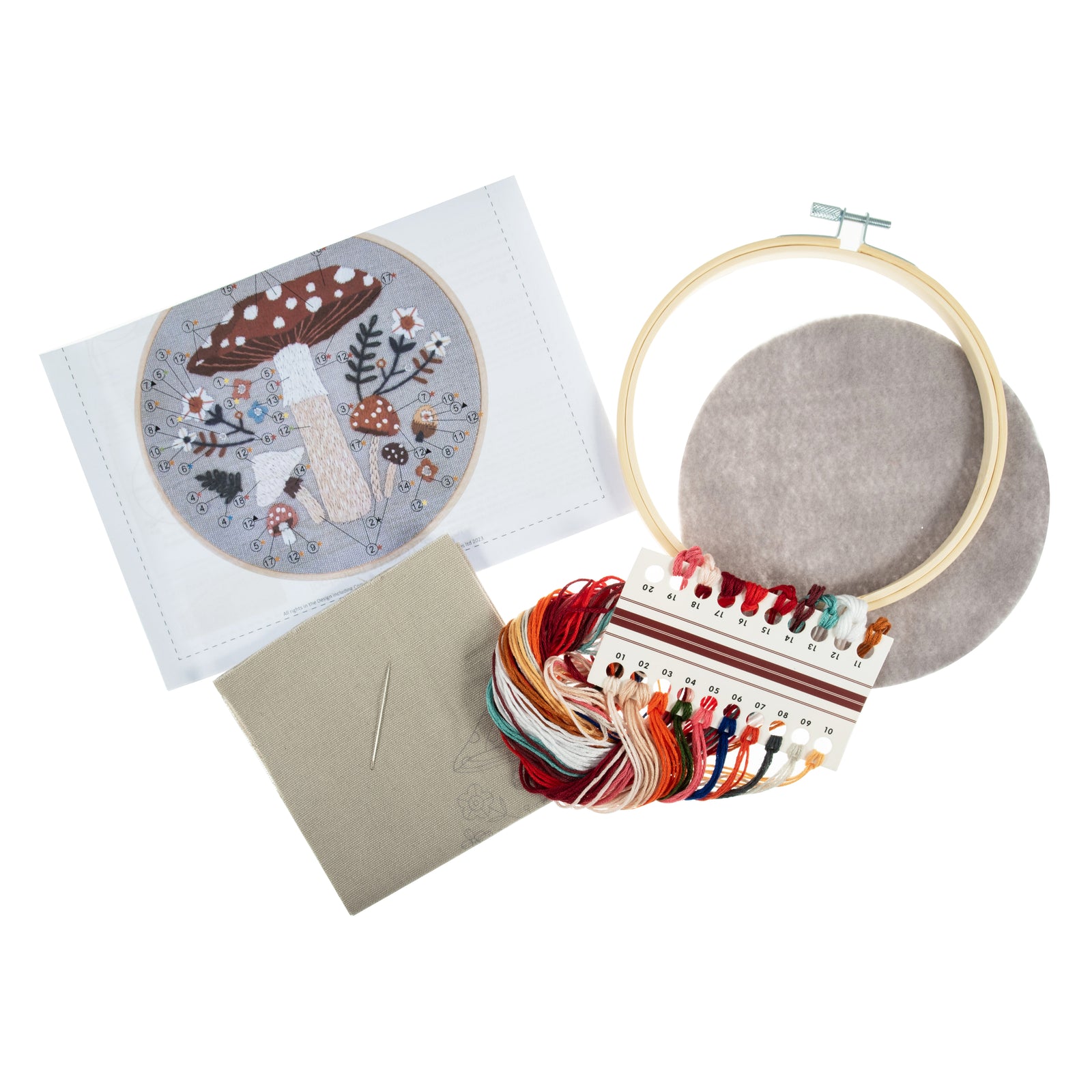 Trimits Embroidery Kit with Hoop: Toadstool