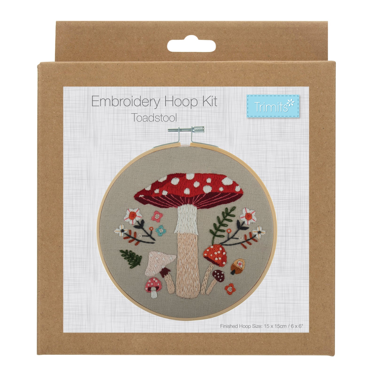 Trimits Embroidery Kit with Hoop: Toadstool