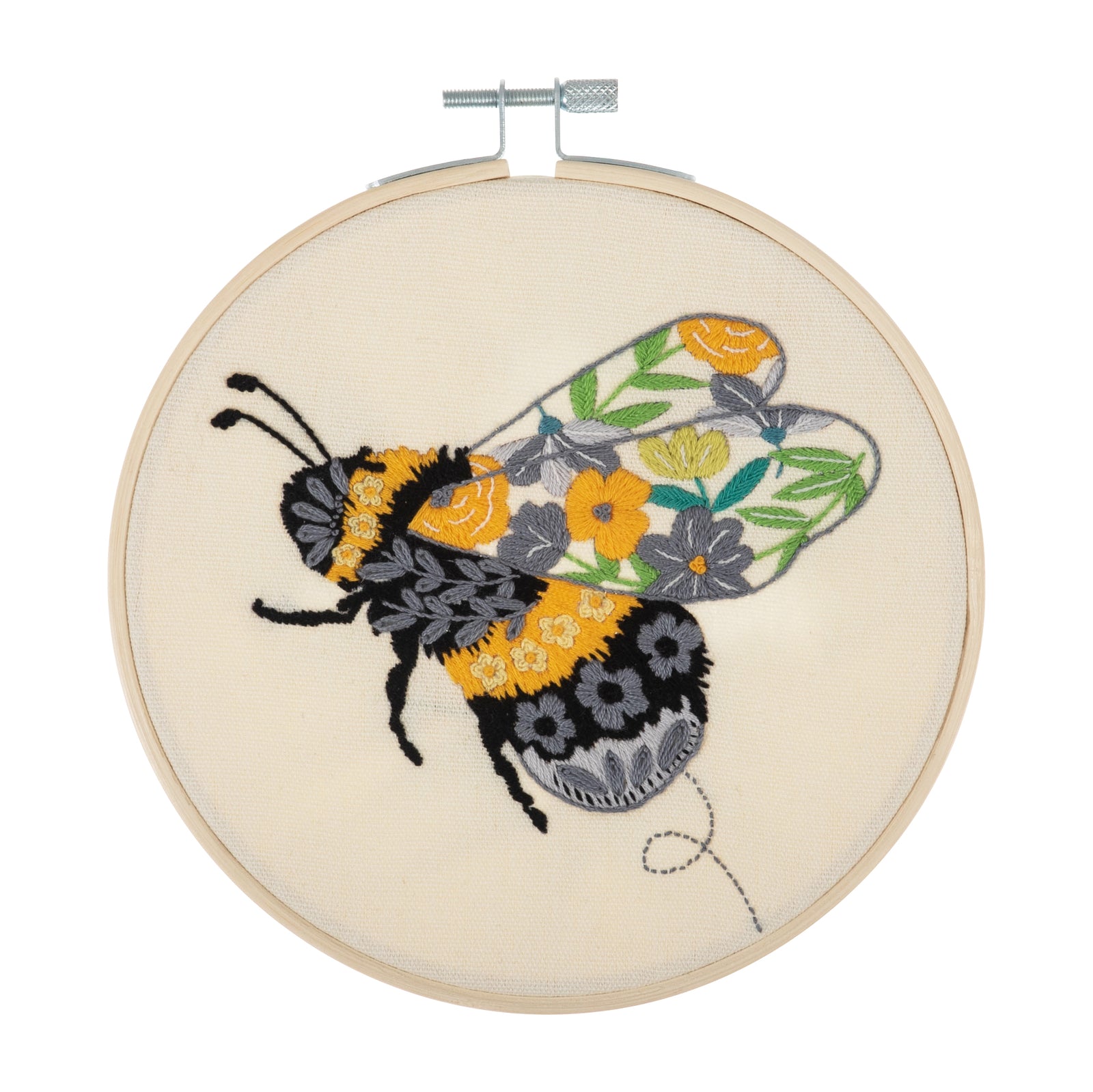 Trimits Embroidery Kit with Hoop: Floral Bee