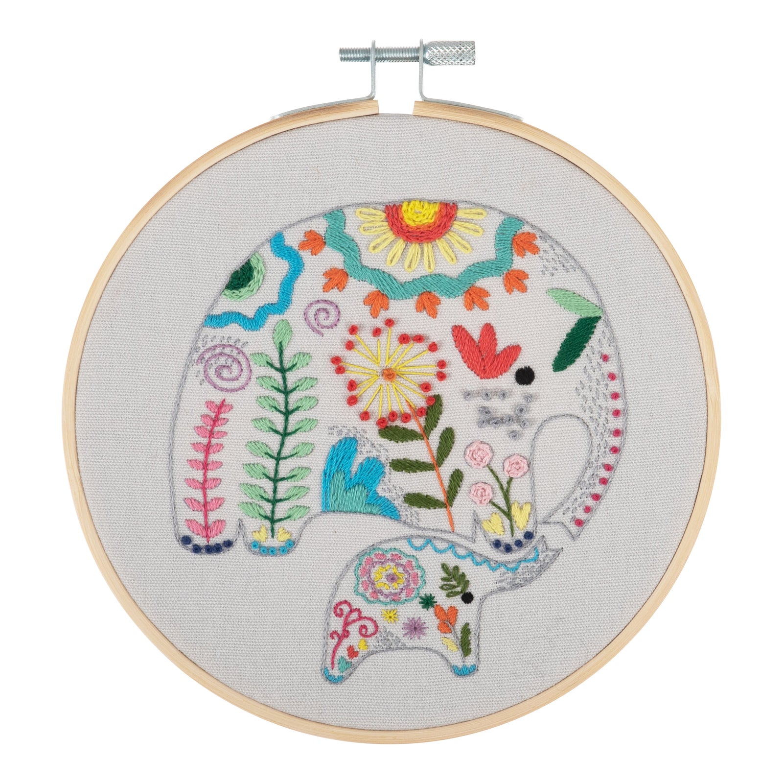 Trimits Embroidery Kit with Hoop: Elephants