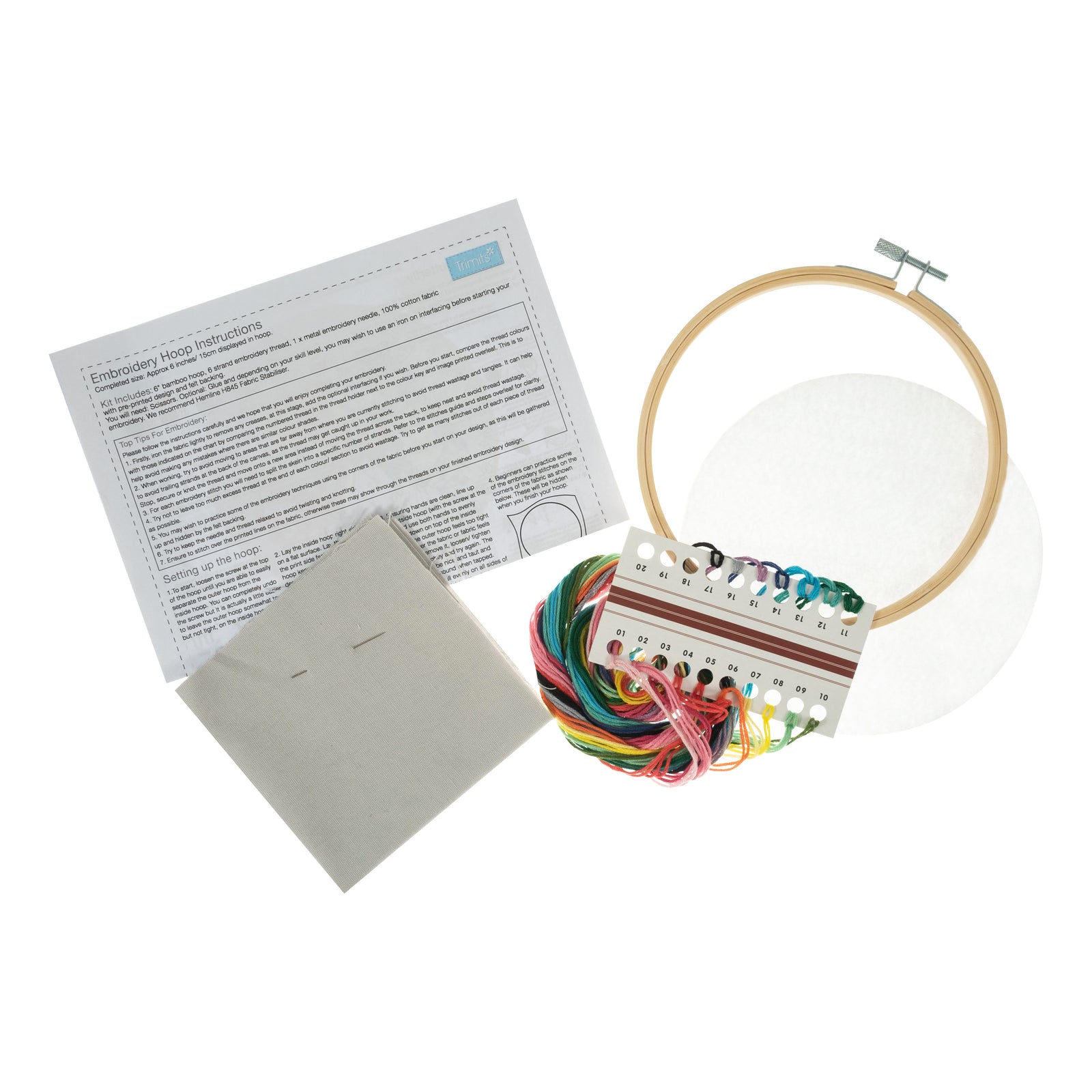 Trimits Embroidery Kit with Hoop: Elephants