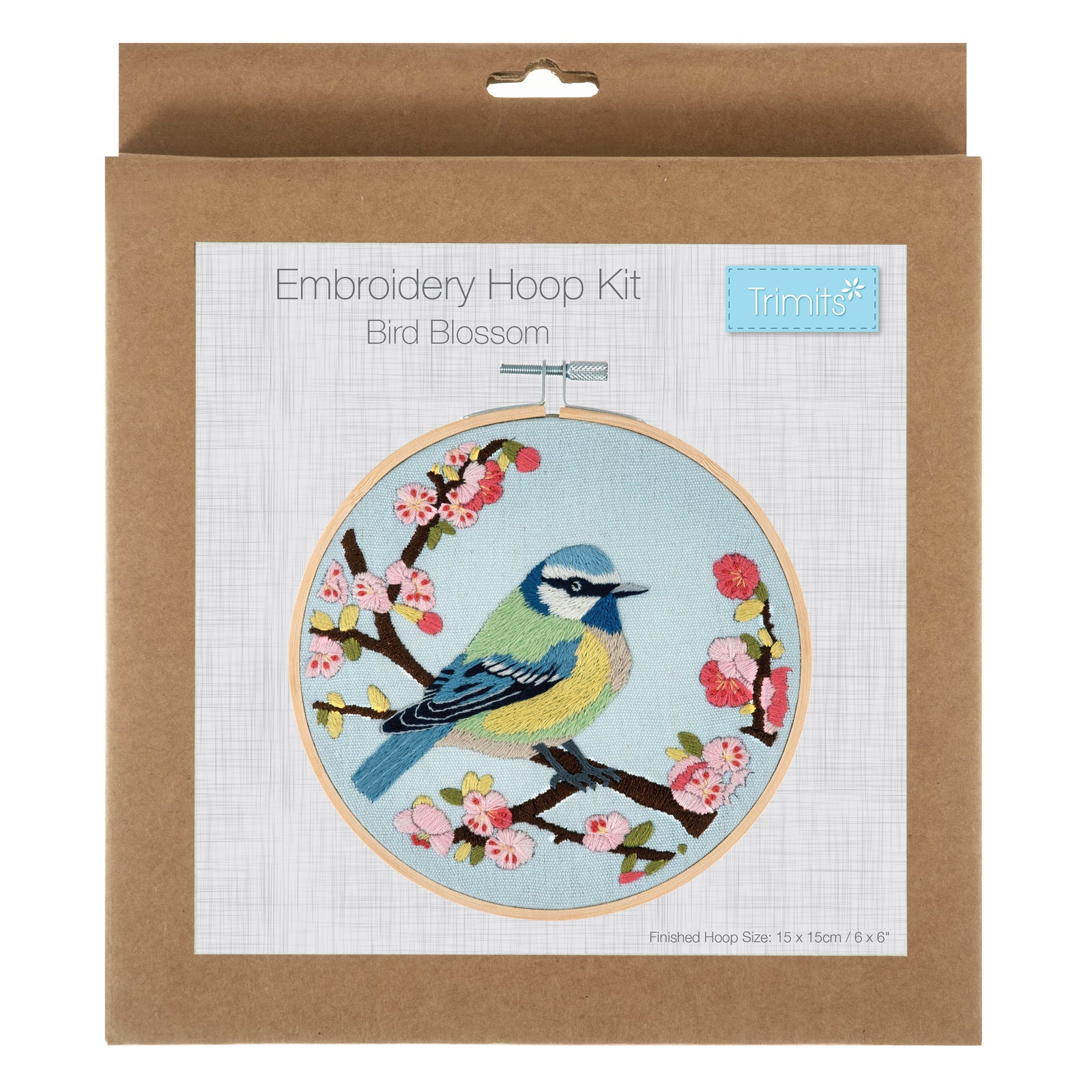 Trimits Embroidery Kit with Hoop: Bird Blossom