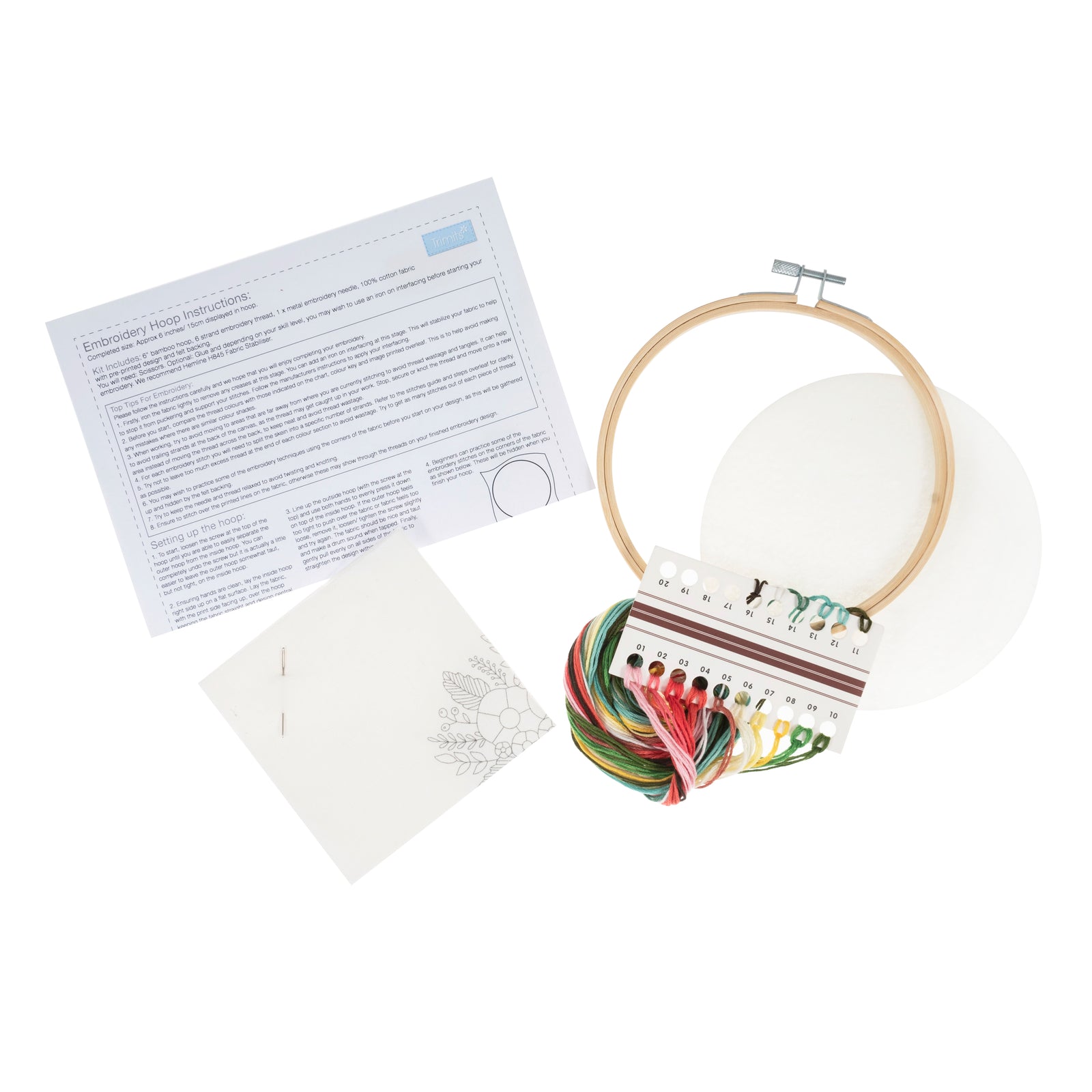 Trimits Embroidery Kit with Hoop: Rose