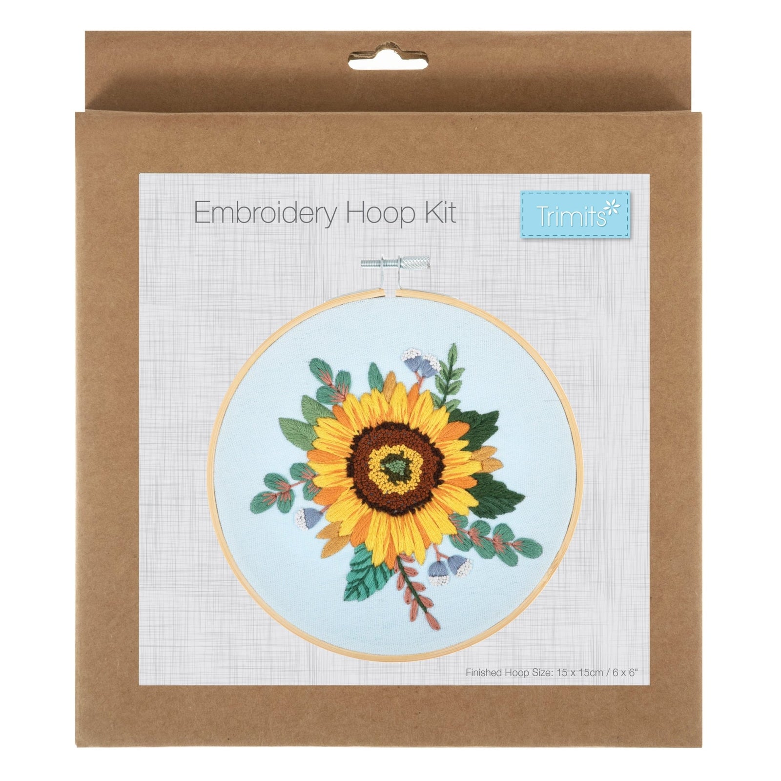 Trimits Embroidery Kit with Hoop: Sunflower | Buy Online from The Home Crafters