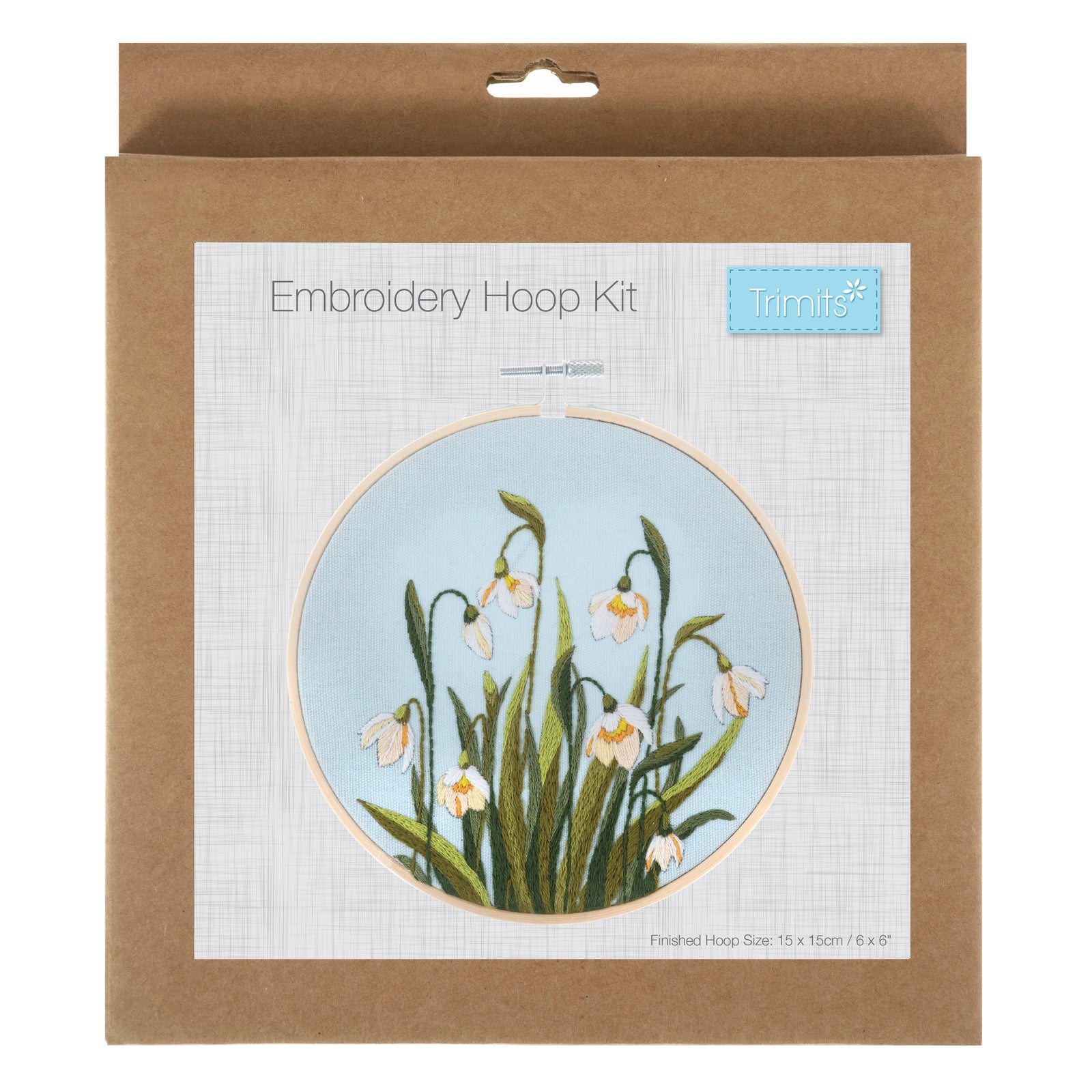 Trimits Embroidery Kit with Hoop: Snowdrops