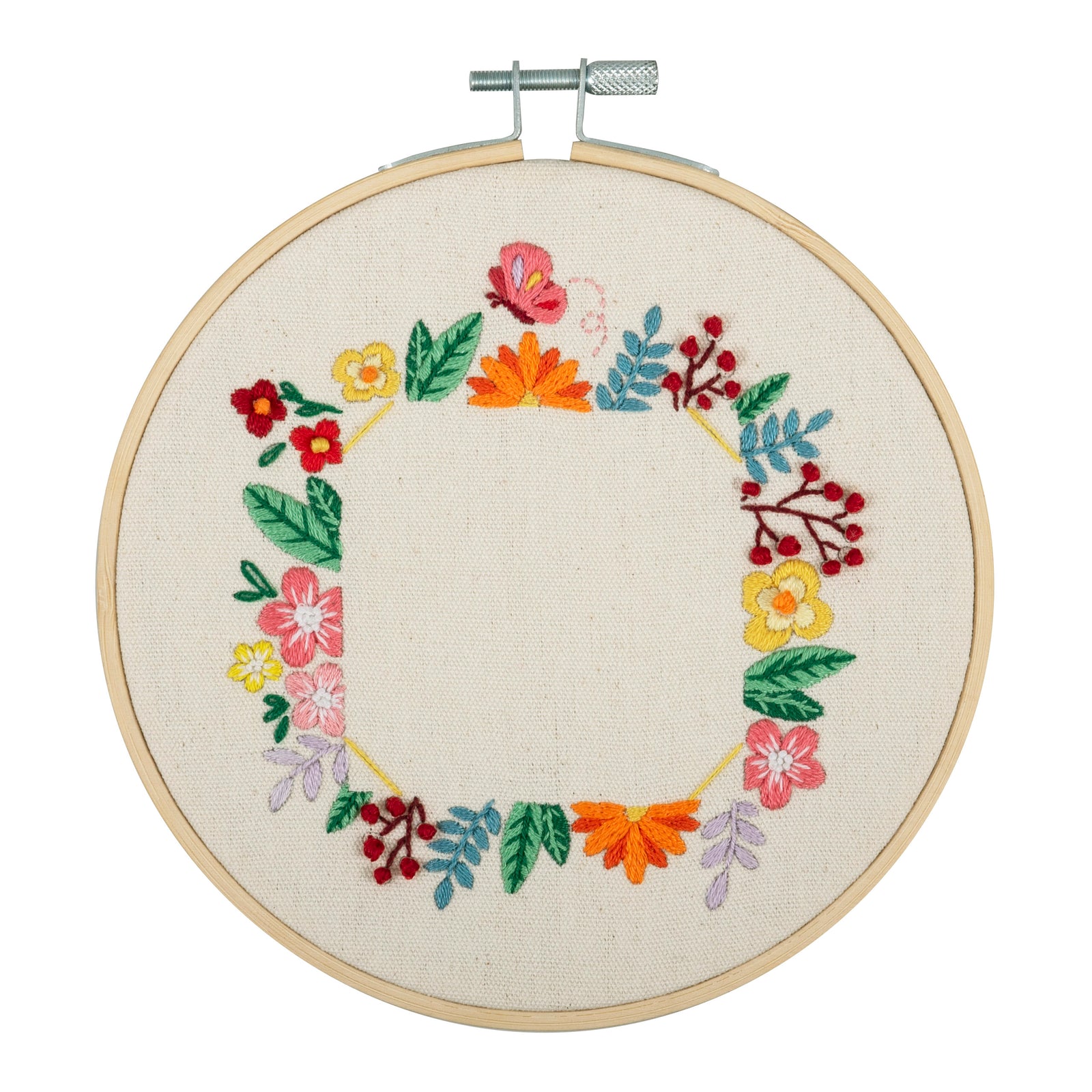 Trimits Embroidery Kit with Hoop: Floral Photo Frame