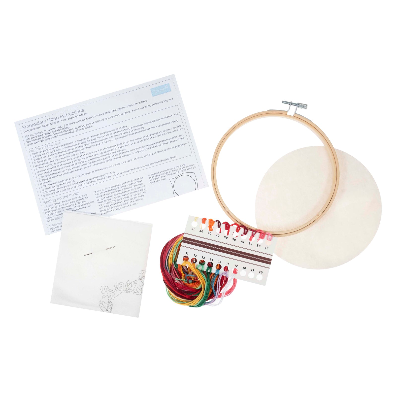 Trimits Embroidery Kit with Hoop: Floral Photo Frame