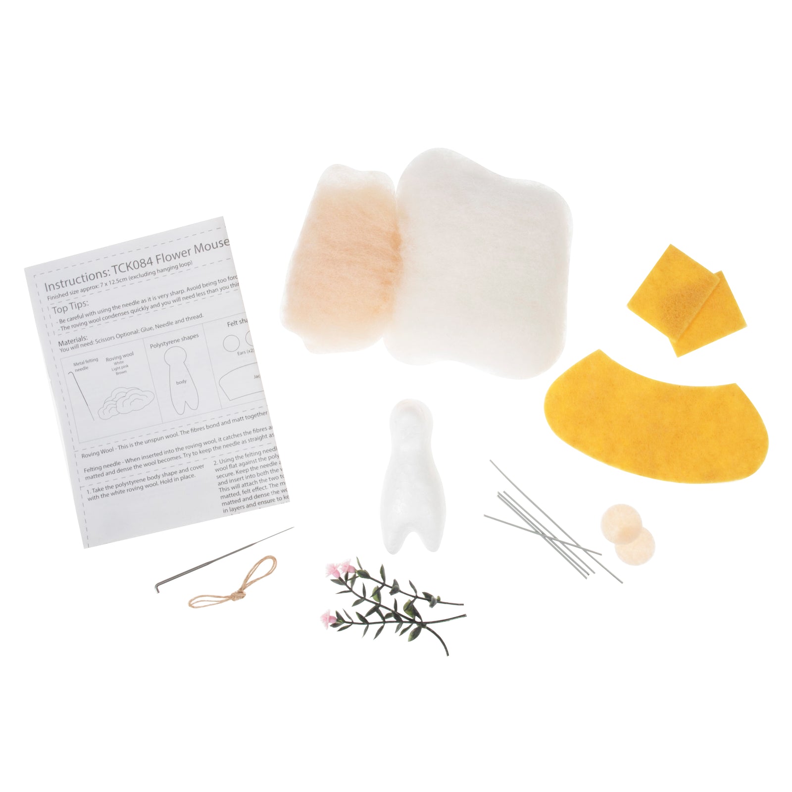 Trimits Mini Needle Felting Kit: Flower Mouse