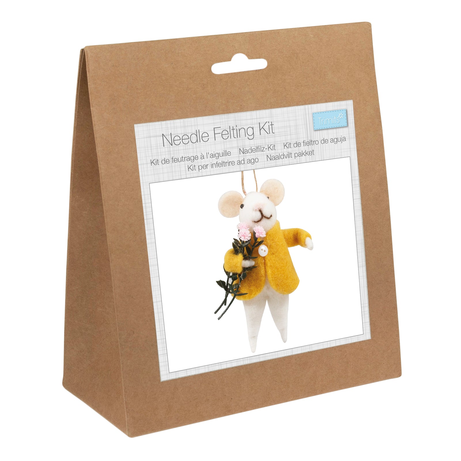 Trimits Mini Needle Felting Kit: Flower Mouse