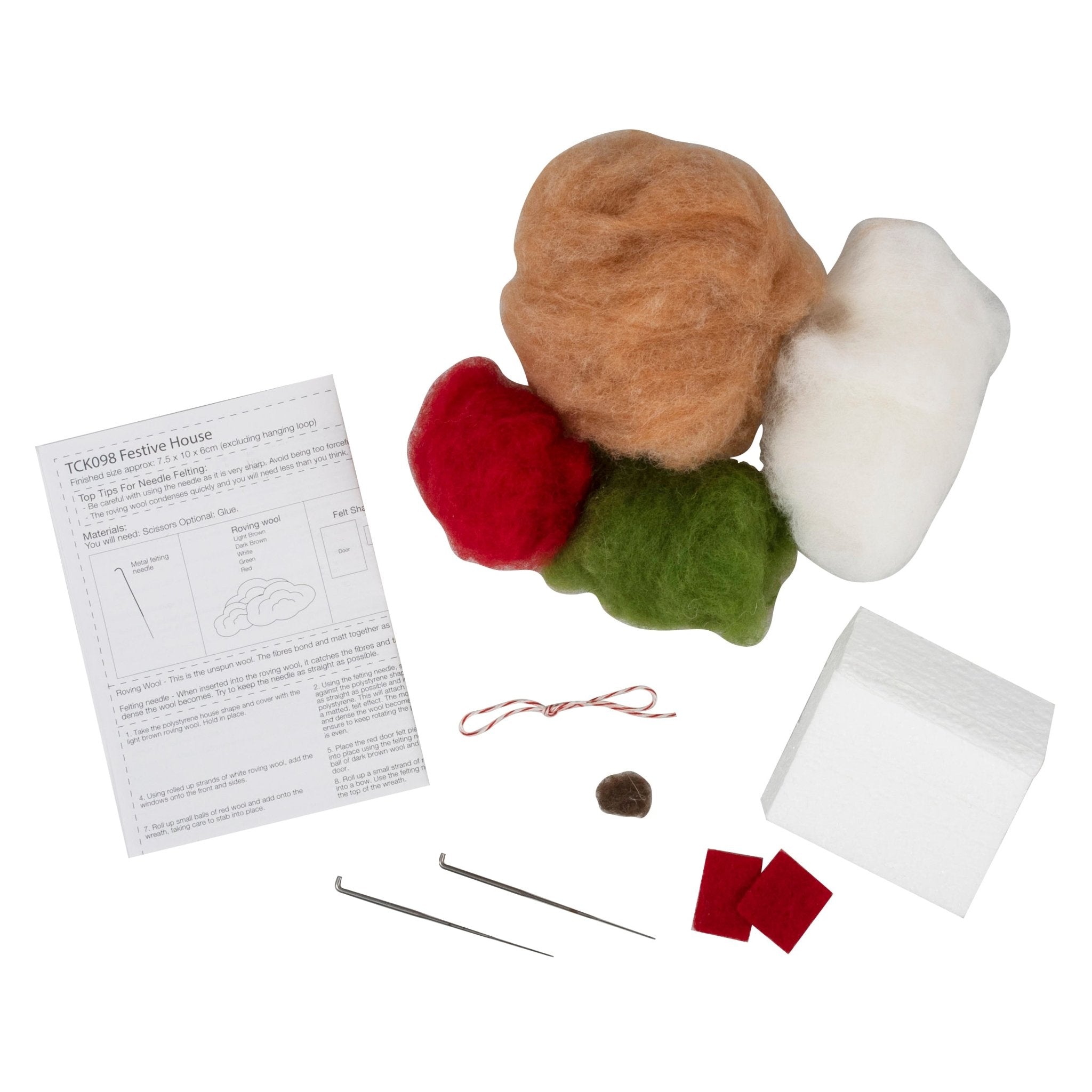 Trimits Mini Needle Felting Kit: Festive Christmas House | Buy Online from The Home Crafters