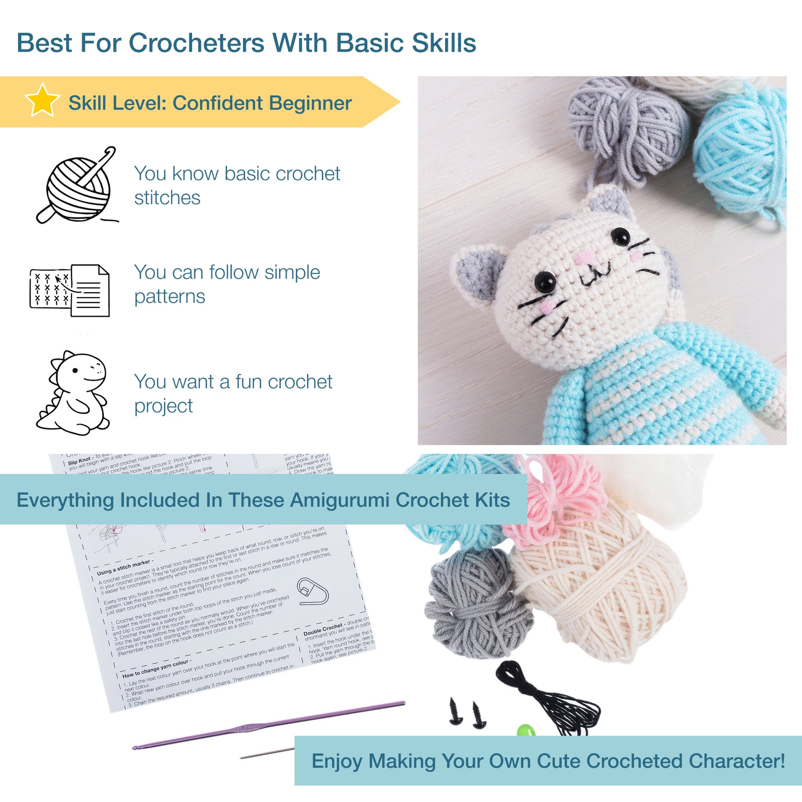 Trimits Crochet Kit: Amigurumi Cat | Buy Online from The Home Crafters