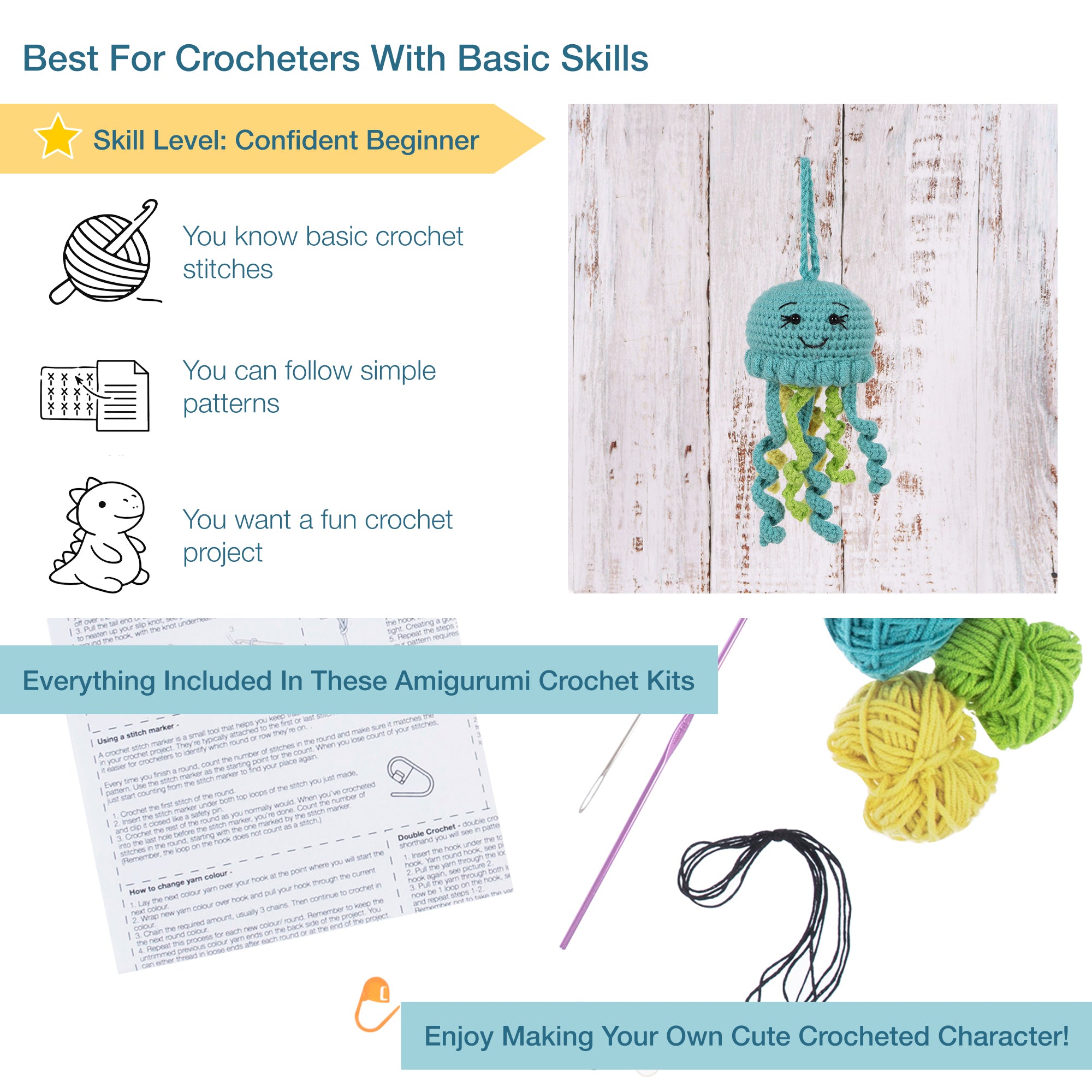 Trimits Crochet Kit: Amigurumi Jellyfish | Buy Online from The Home Crafters