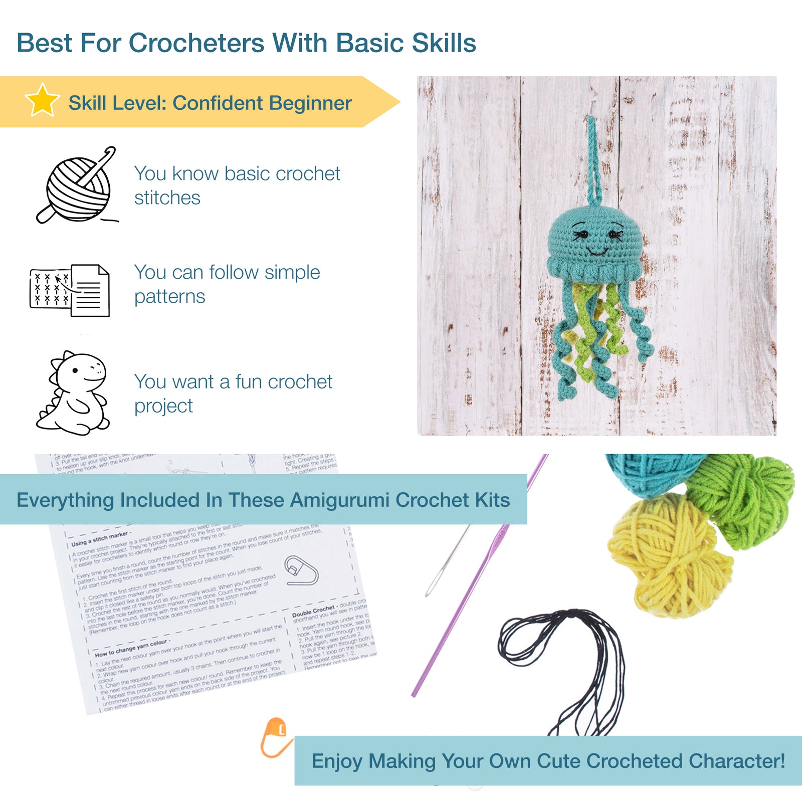 Trimits Crochet Kit: Amigurumi Jellyfish | Buy Online from The Home Crafters