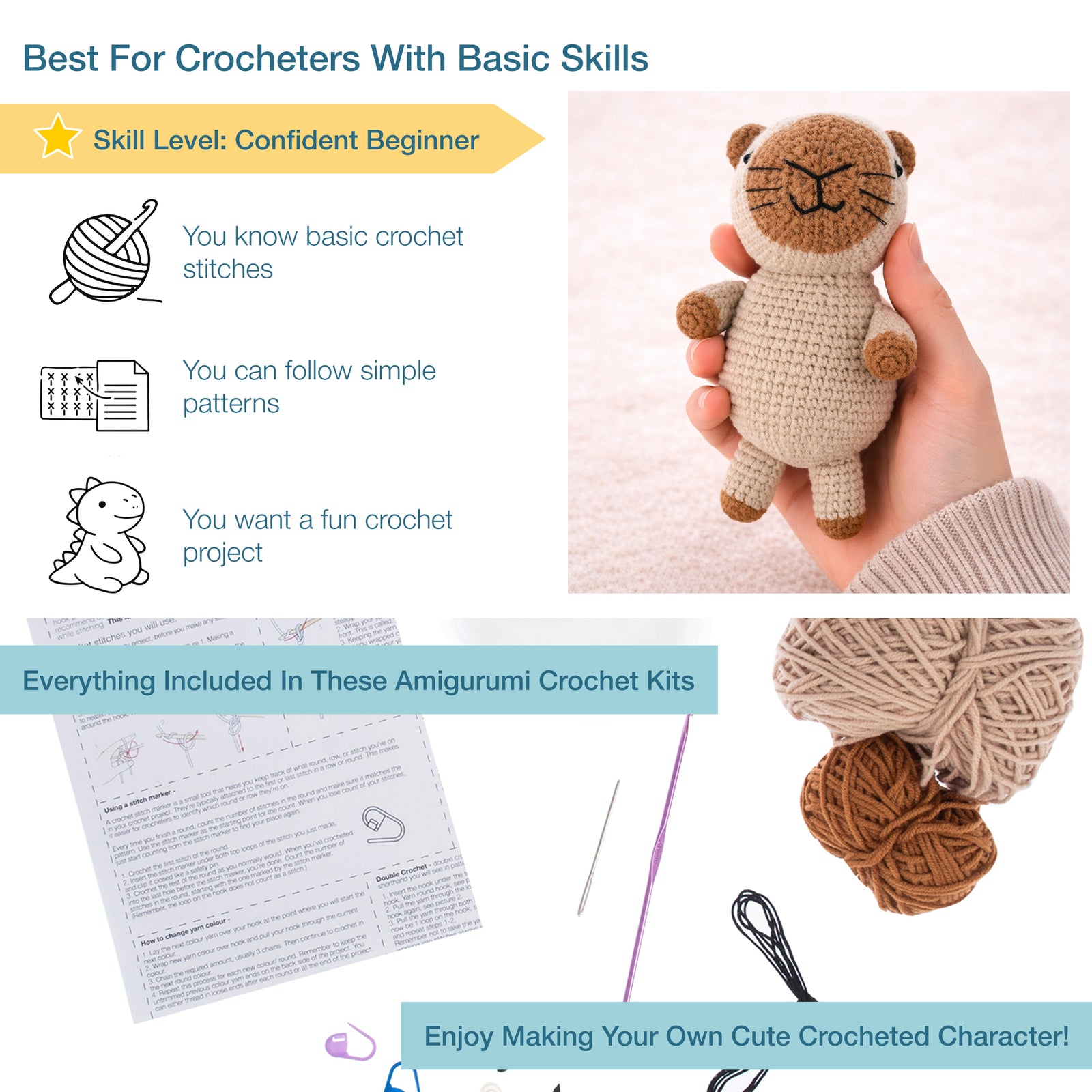 Trimits Crochet Kit: Amigurumi Capybara | Buy Online from The Home Crafters