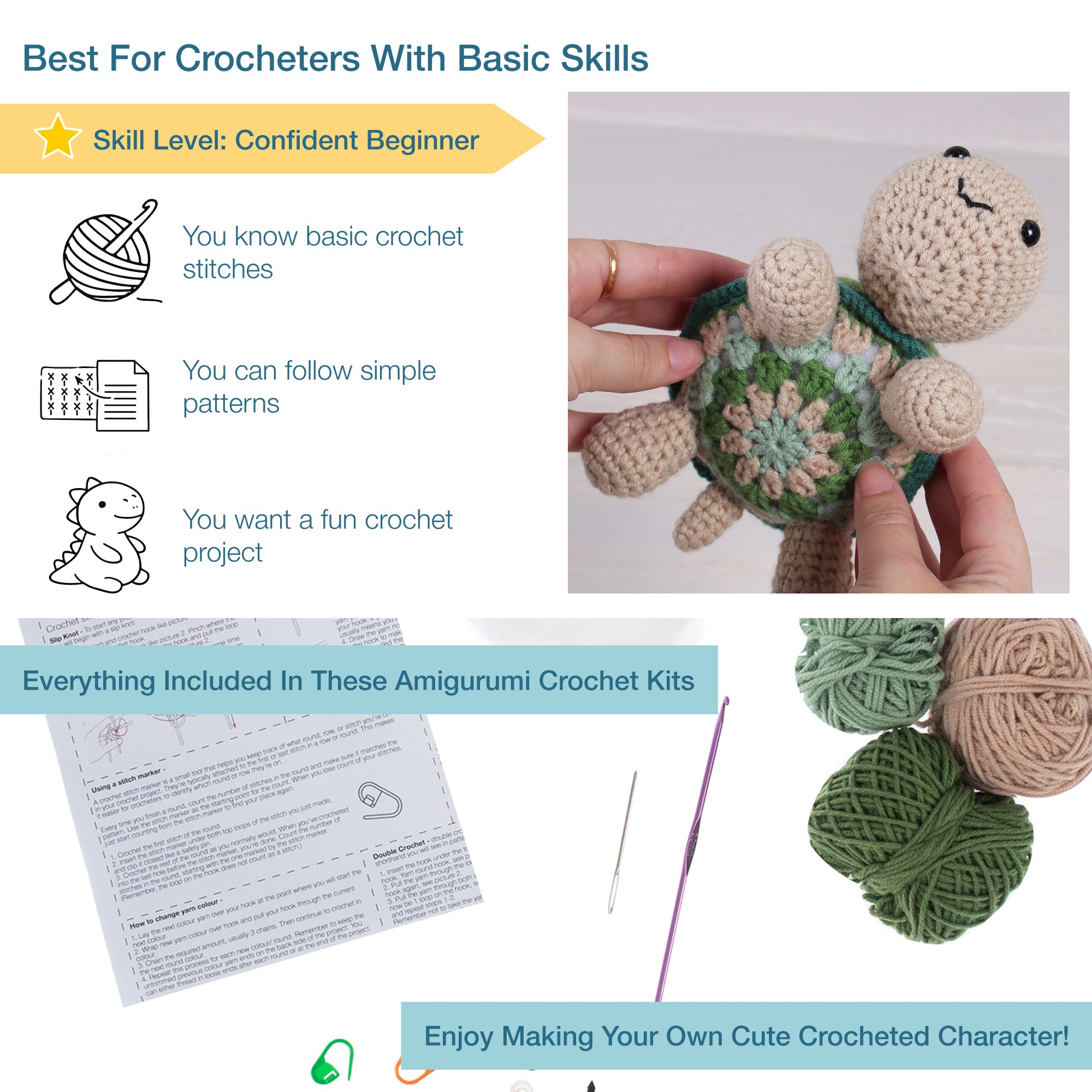 Trimits Crochet Kit: Amigurumi Tortoise | Buy Online from The Home Crafters
