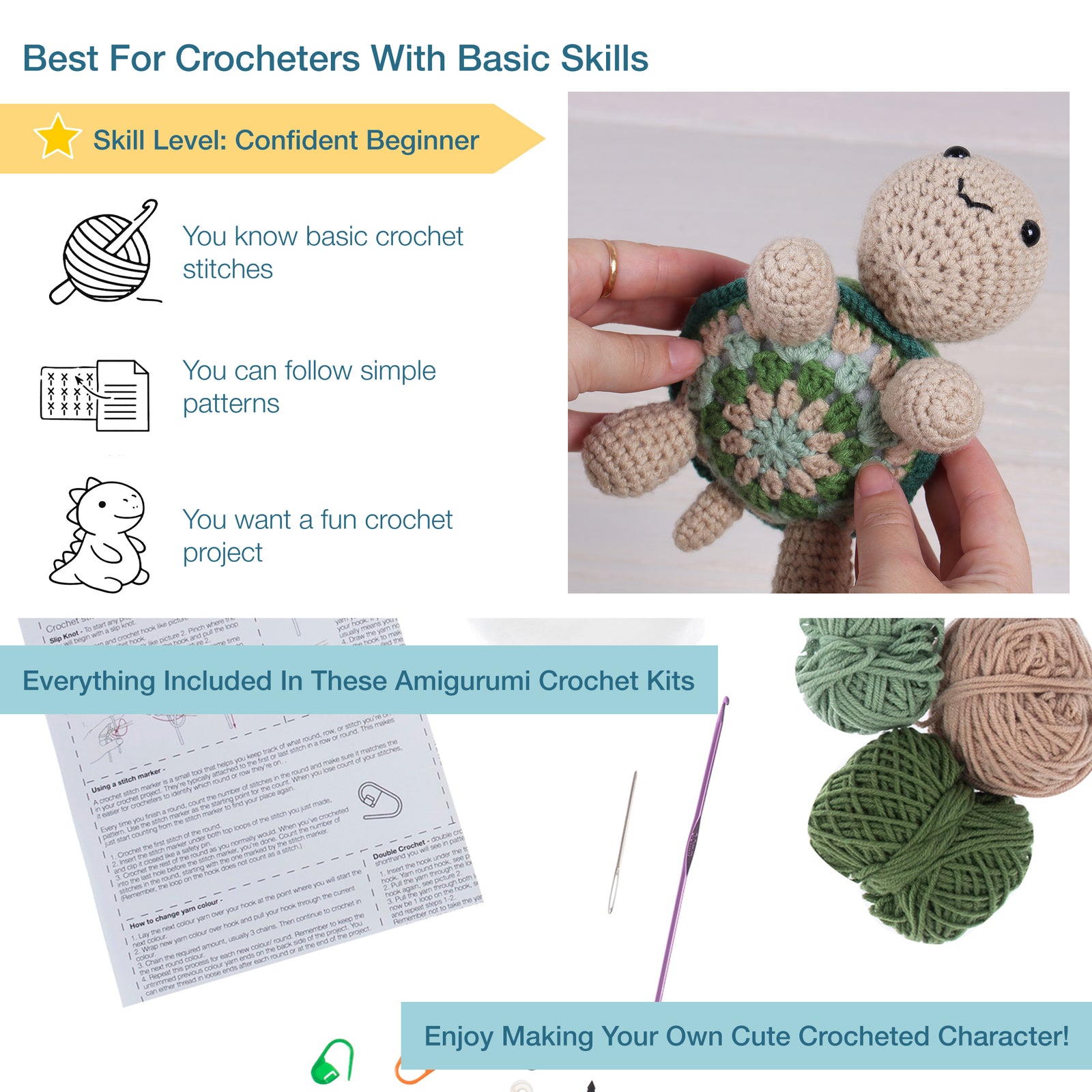 Trimits Crochet Kit: Amigurumi Tortoise | Buy Online from The Home Crafters