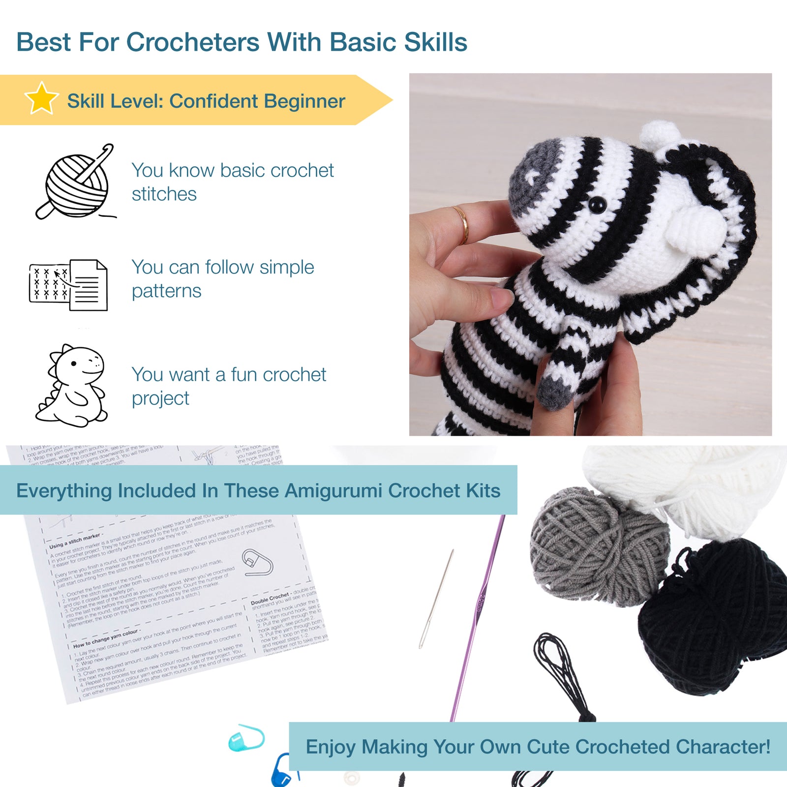 Trimits Crochet Kit: Amigurumi Zebra | Buy Online from The Home Crafters
