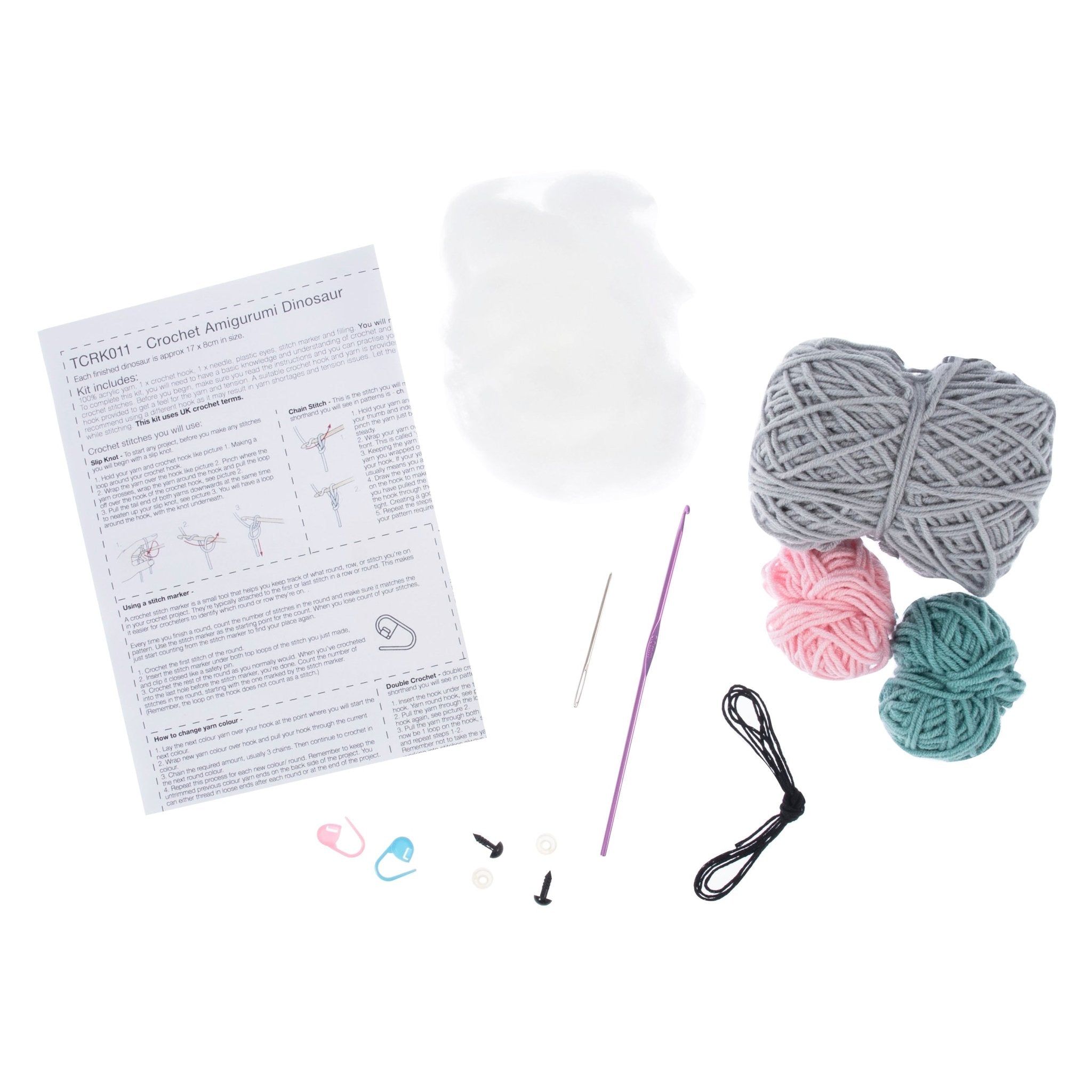Trimits Crochet Kit: Amigurumi Dinosaur | Buy Online from The Home Crafters