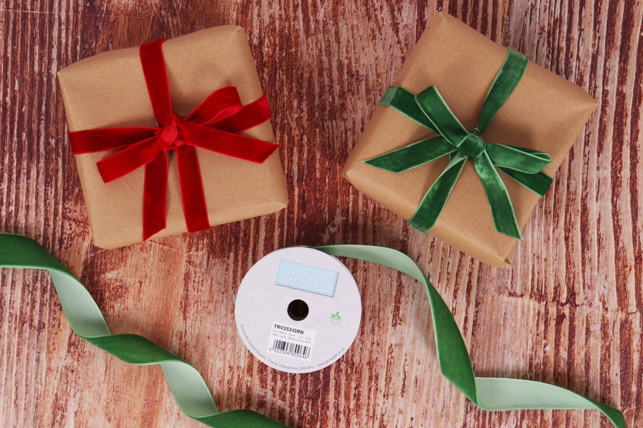 Trimits Velvet Ribbon Reel: 5m x 25mm | Buy Online from The Home Crafters