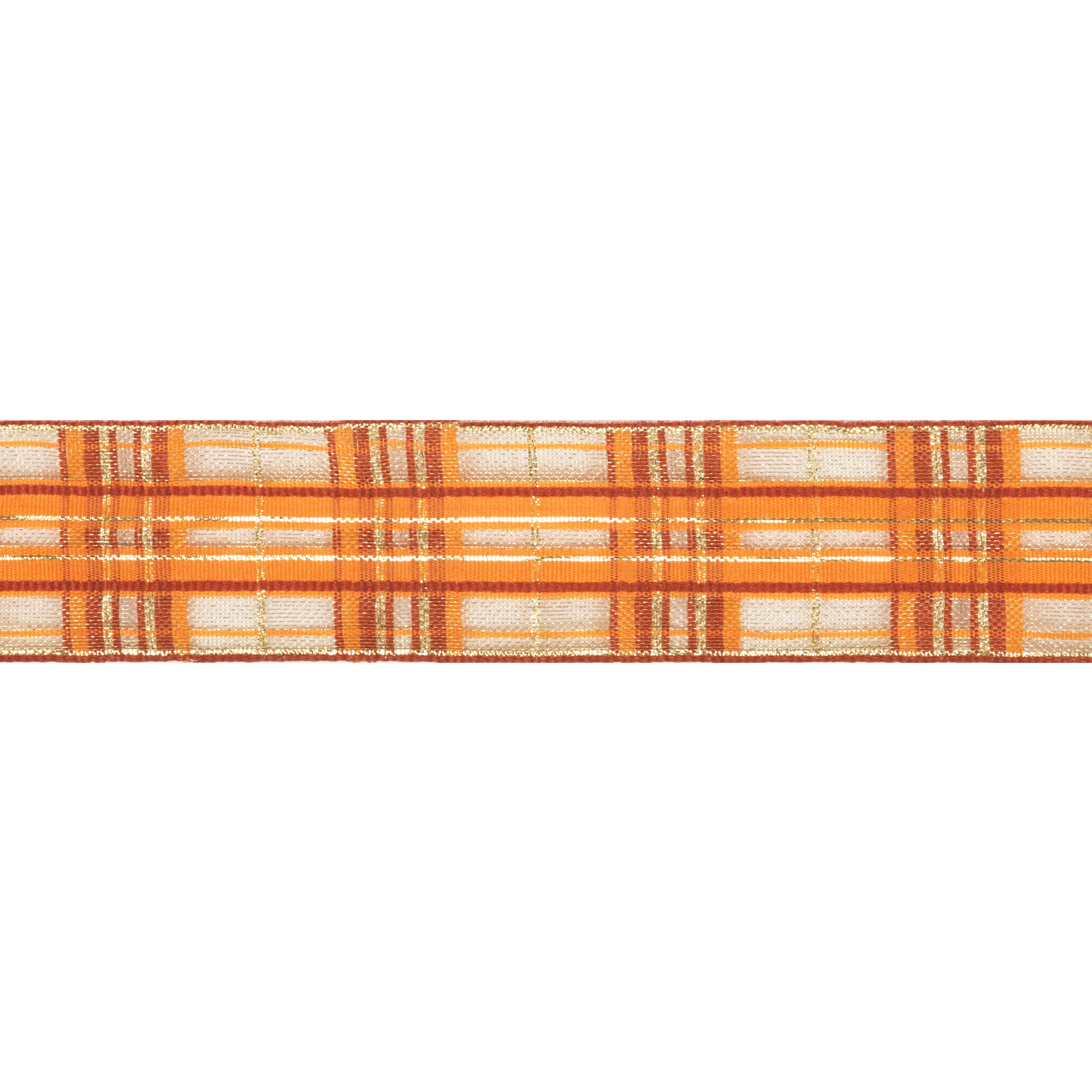 Wire Edge Ribbon: 38mm: Autumn Tartan - per metre