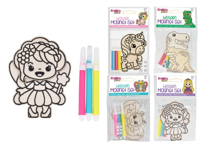 Colour Your Own Wooden Magnet