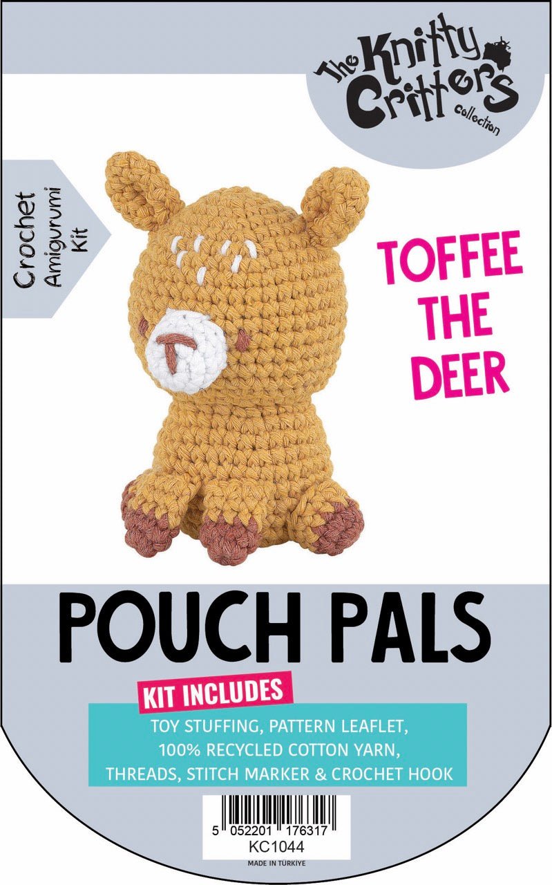 Knitty Critters Pouch Pals Crochet Kit - Toffee The Deer | Buy Online from The Home Crafters