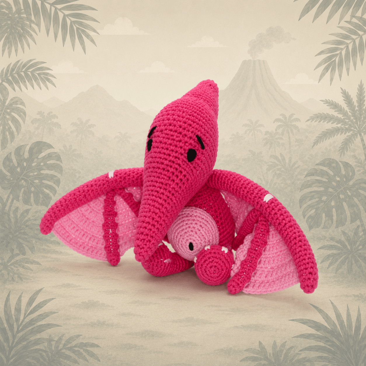 Dinosaurs: Tracey the Pterodactyl - Handmade Crochet Toy | Buy Online from The Home Crafters