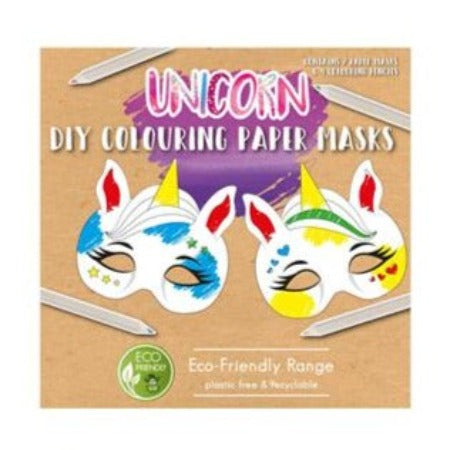 DIY Unicorn Paper Mask Colouring Set