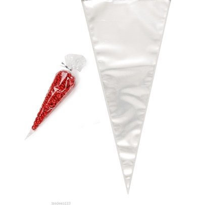 Clear Large Cone Cellophane Bags - 25pk