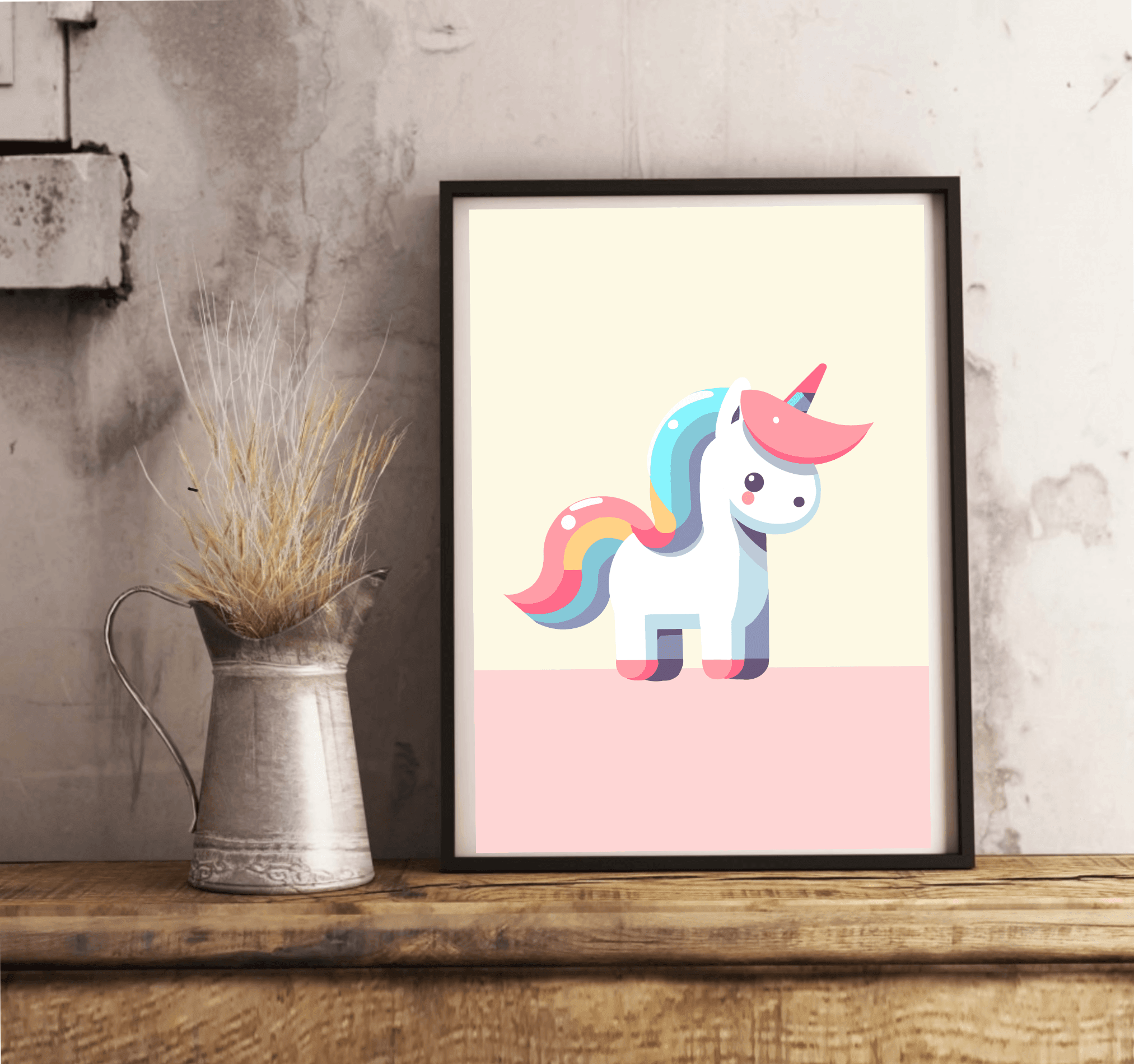 Minimalist Unicorn Art Print – Magical Wall Decor | Buy Online from The Home Crafters